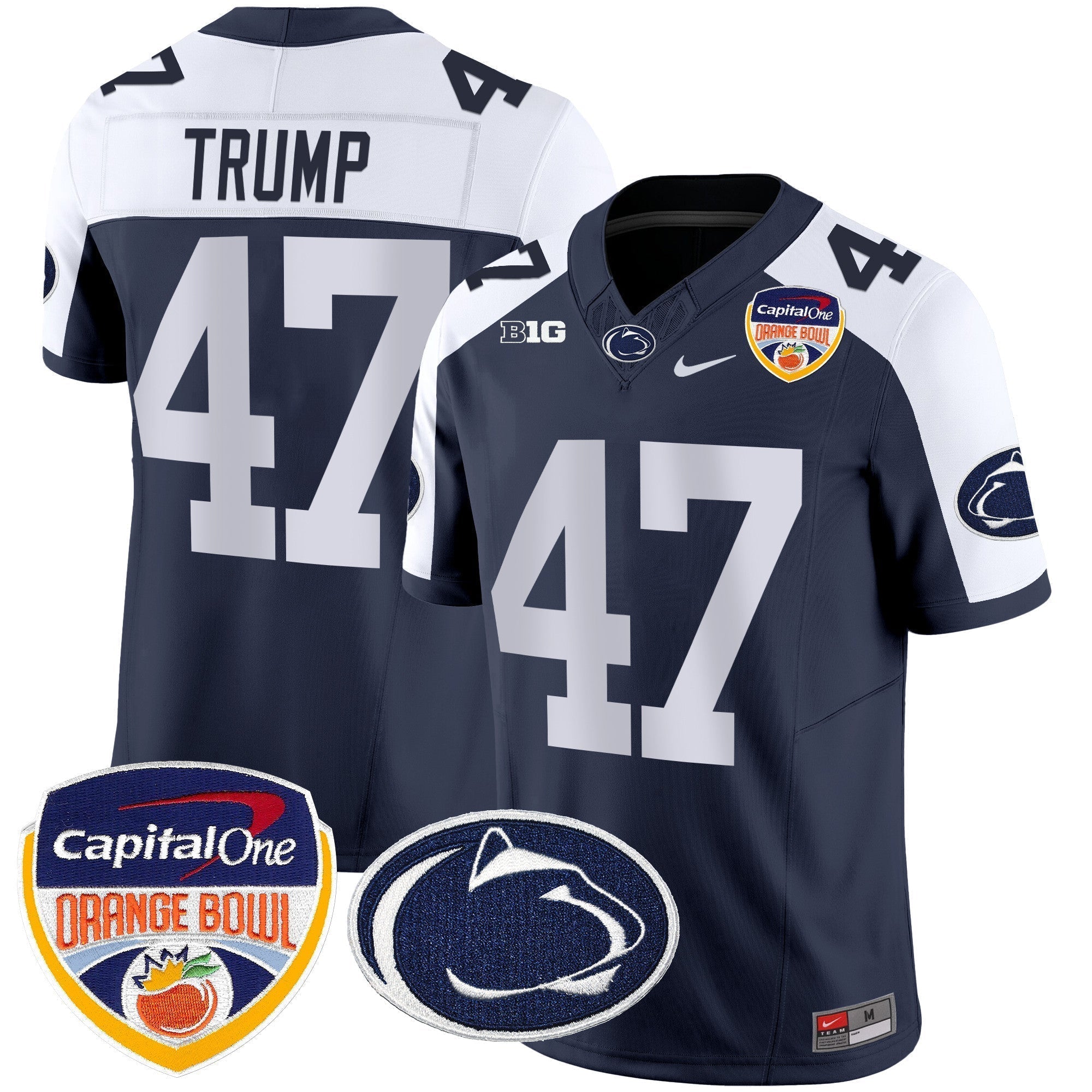 Men Penn State Nittany Lions Orange Bowl Patch Vapor Limited Jersey - All Stitched