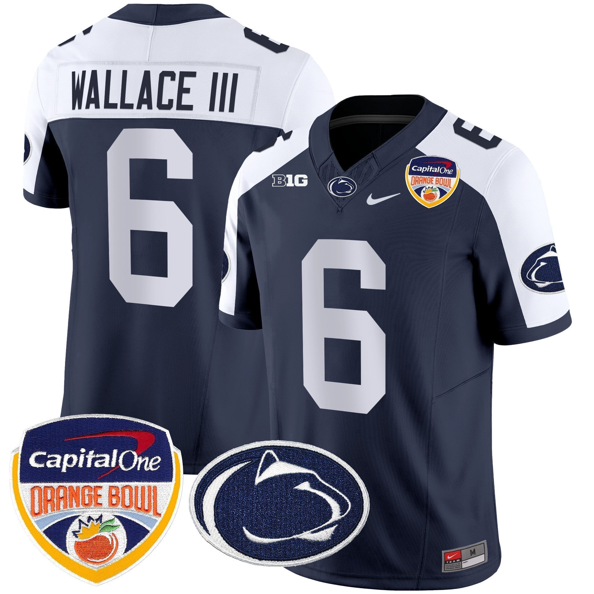 Men Penn State Nittany Lions Orange Bowl Patch Vapor Limited Jersey - All Stitched