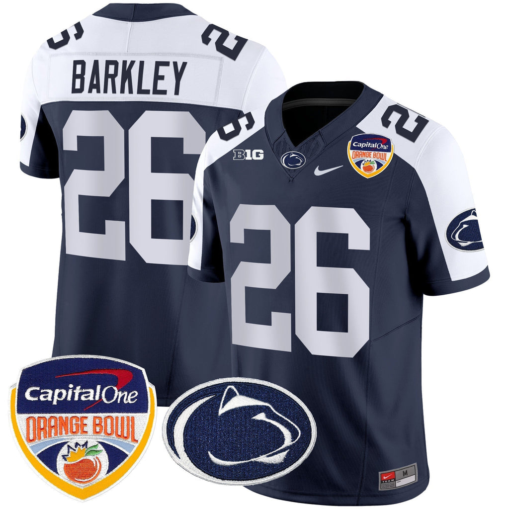 Men Penn State Nittany Lions Orange Bowl Patch Vapor Limited Jersey - All Stitched
