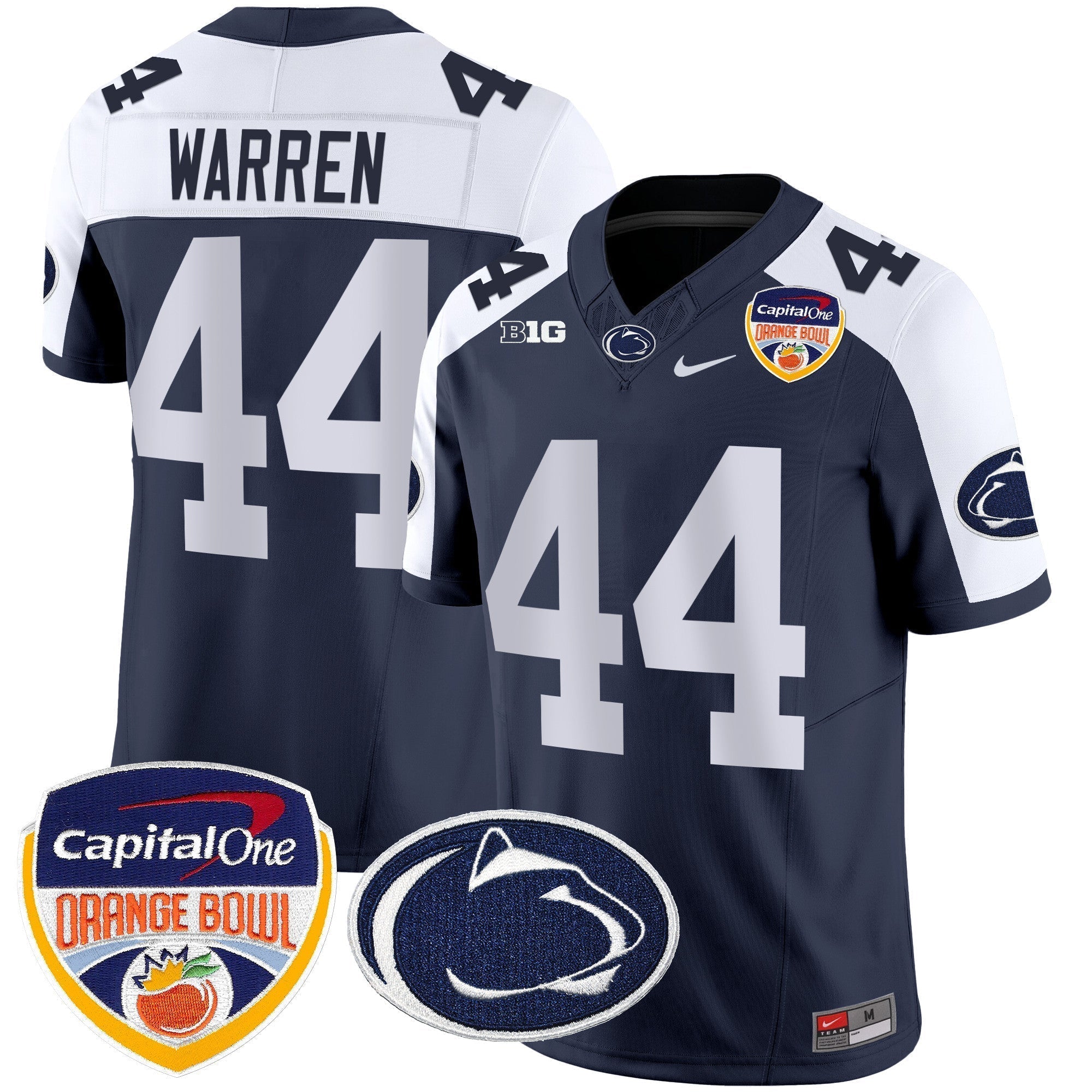 Men Penn State Nittany Lions Orange Bowl Patch Vapor Limited Jersey - All Stitched