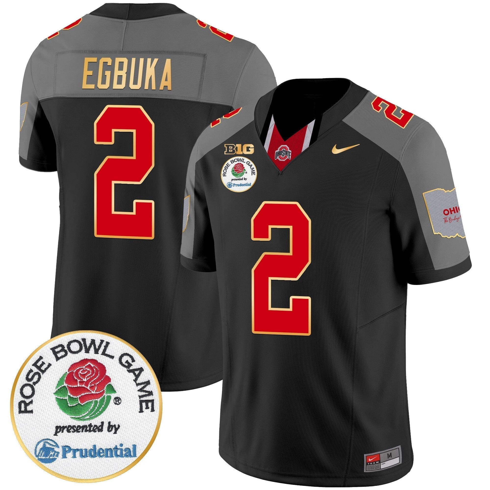Men Ohio State Buckeyes Rose Bowl Gold Trim Vapor Limited Jersey - All Stitched