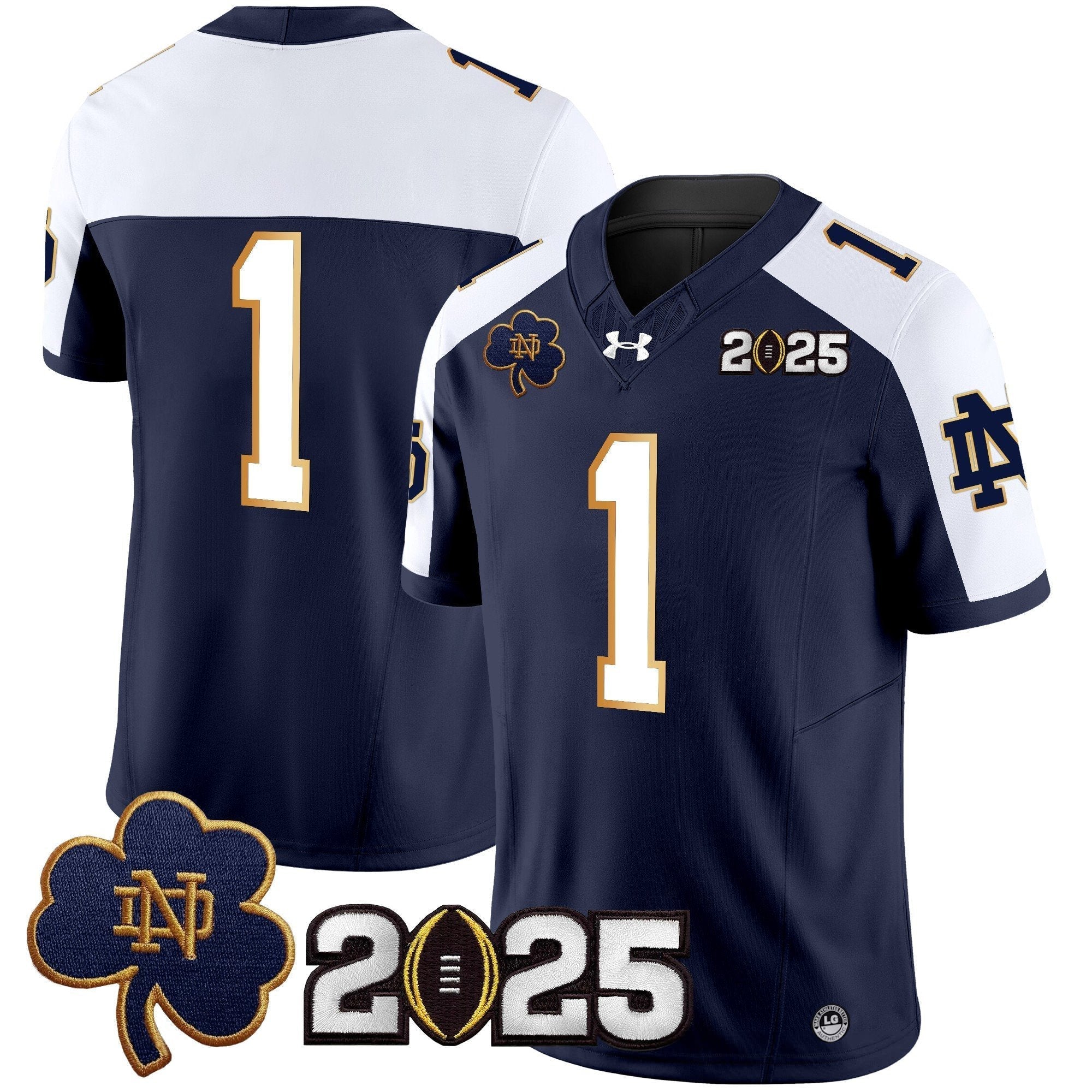 Men Notre Dame Fighting Irish 2025 CFP Final Patch Vapor Limited Jersey - All Stitched