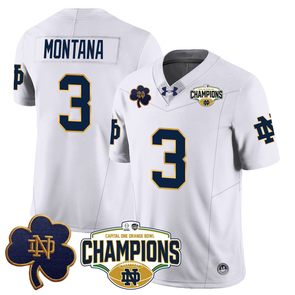 Men Notre Dame Fighting Irish 2025 Orange Bowl Champions Jersey N5 - All Stitched