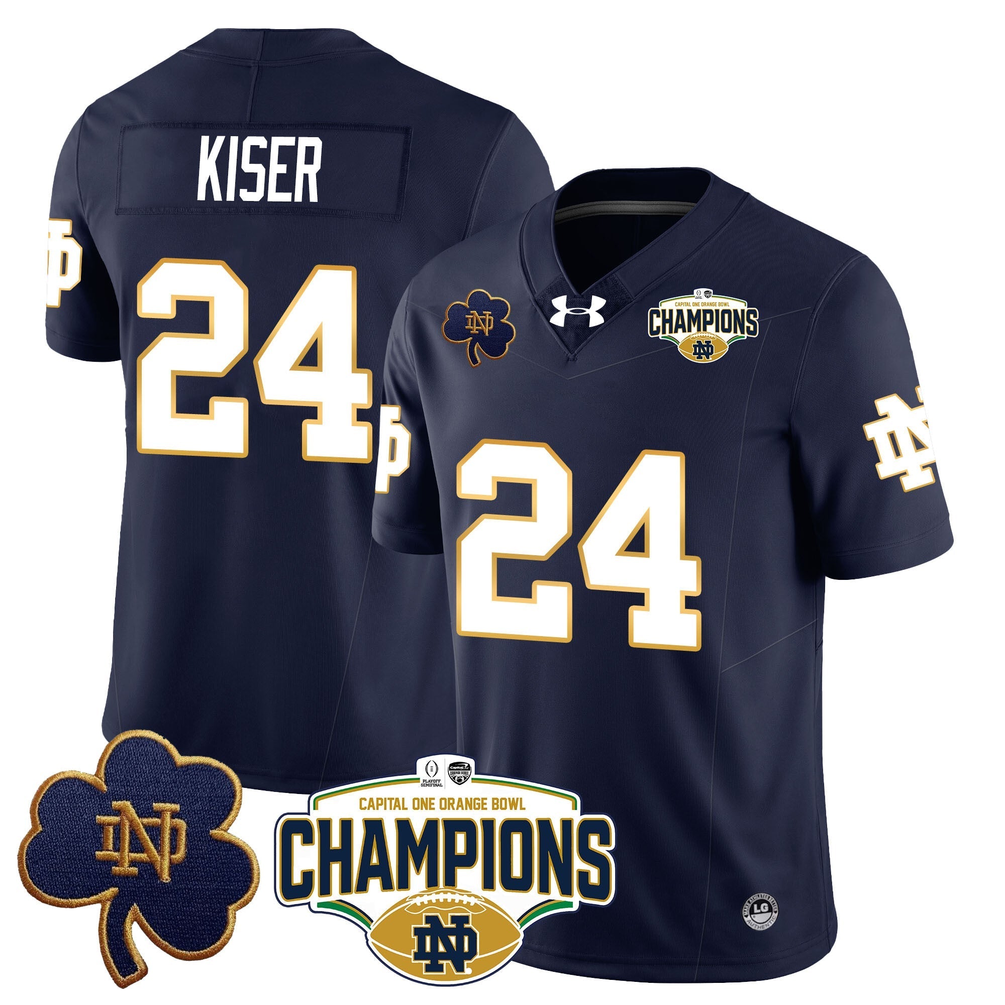 Men Notre Dame Fighting Irish 2025 Orange Bowl Champions Jersey N5 - All Stitched