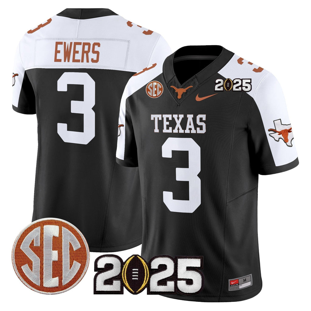 Men Texas Longhorns 2025 CFP Final Patch Vapor Limited Jersey - All Stitched