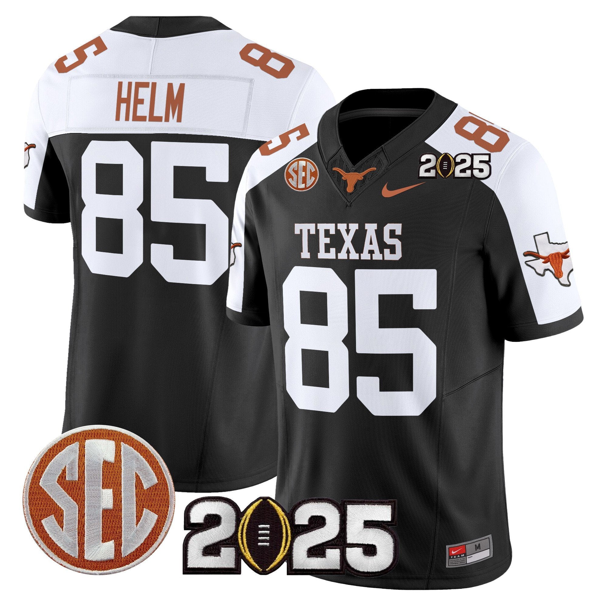 Men Texas Longhorns 2025 CFP Final Patch Vapor Limited Jersey - All Stitched