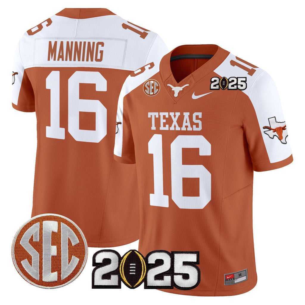 Men Texas Longhorns 2025 CFP Final Patch Vapor Limited Jersey - All Stitched