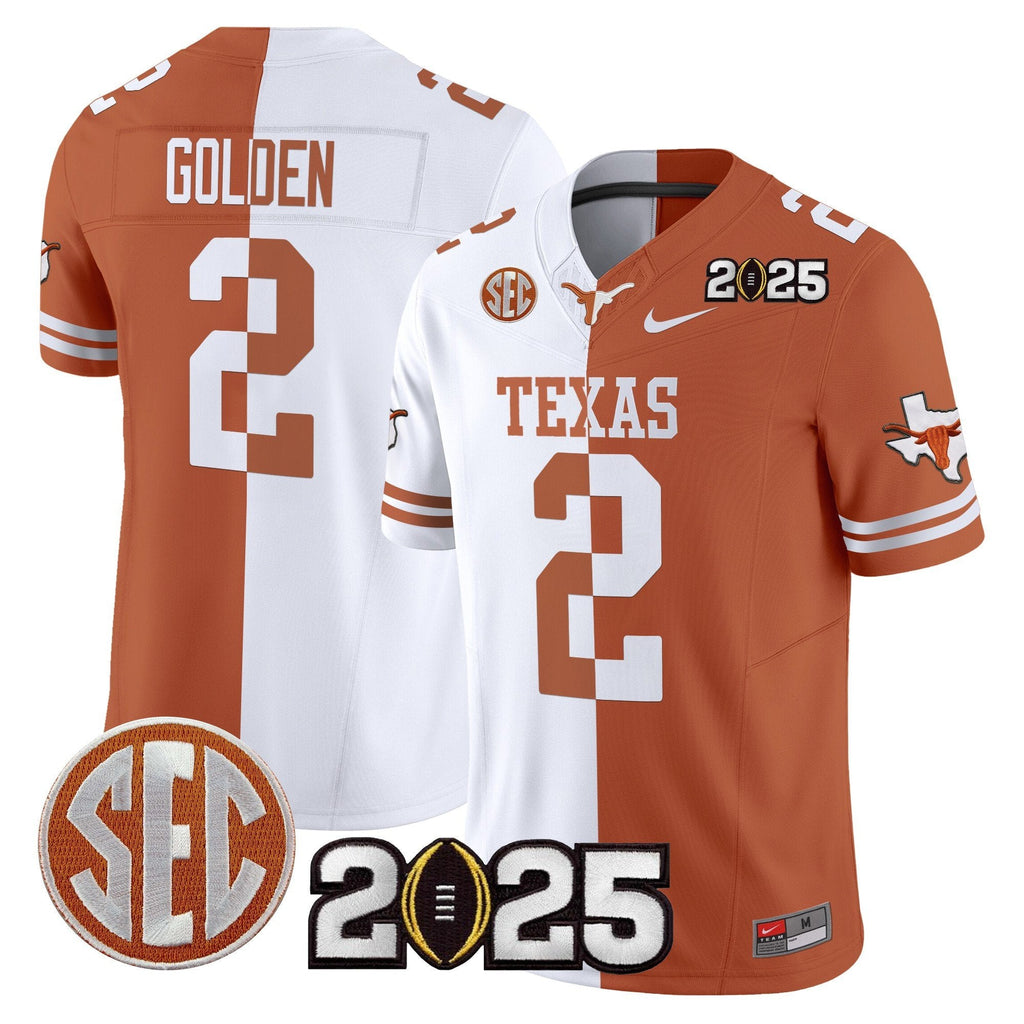 Men Texas Longhorns 2025 CFP Final Patch Vapor Limited Jersey - All Stitched