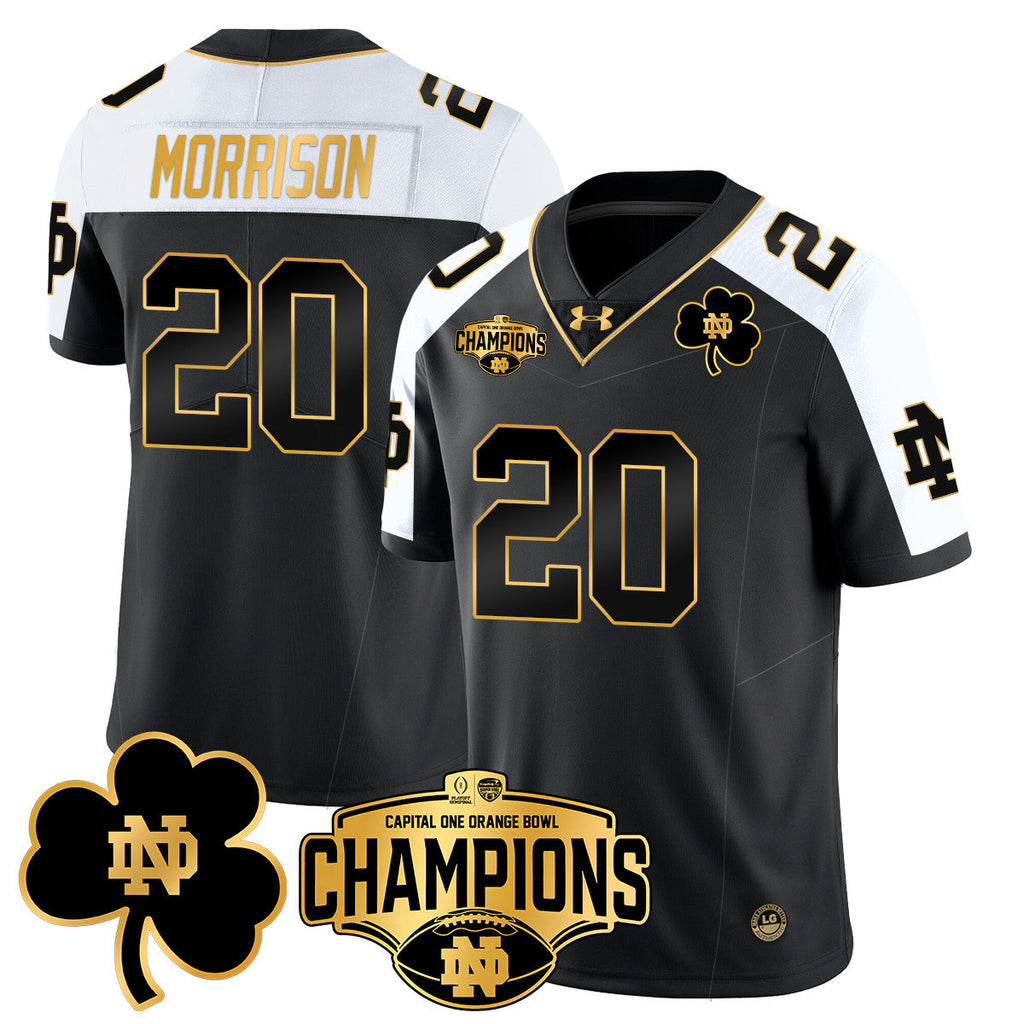 Men Notre Dame Fighting Irish 2025 Orange Bowl Champions Jersey N5 - All Stitched