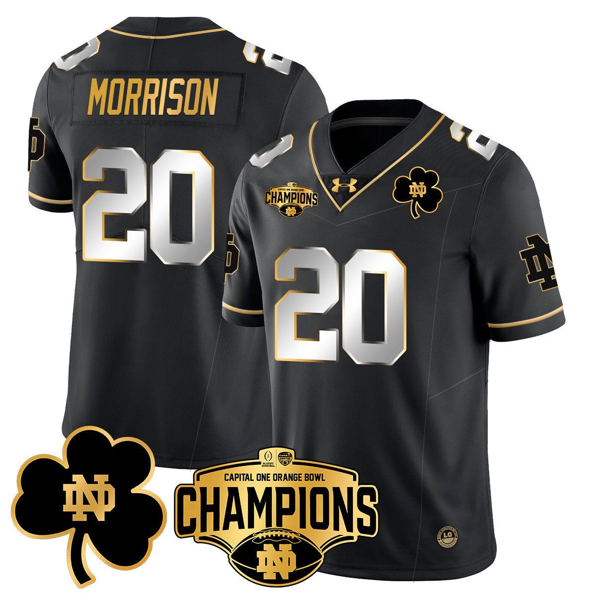Men Notre Dame Fighting Irish 2025 Orange Bowl Champions Jersey N5 - All Stitched