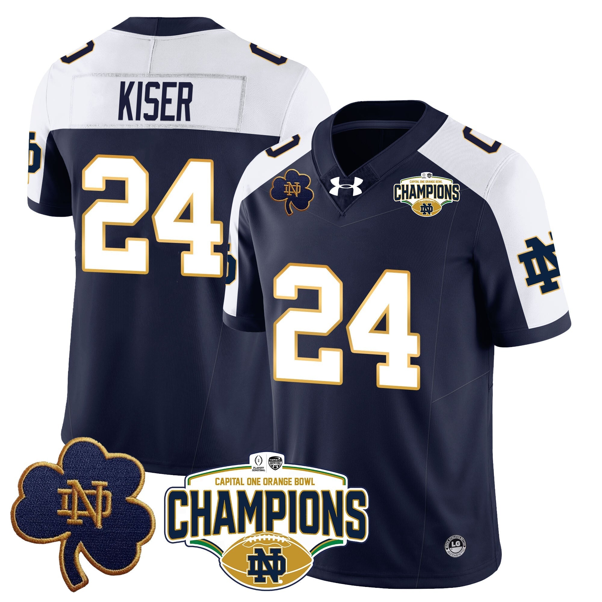 Men Notre Dame Fighting Irish 2025 Orange Bowl Champions Jersey N5 - All Stitched