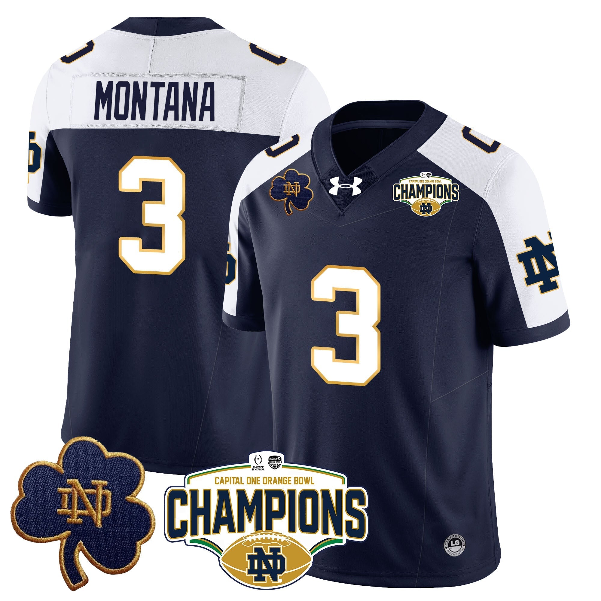 Men Notre Dame Fighting Irish 2025 Orange Bowl Champions Jersey N5 - All Stitched