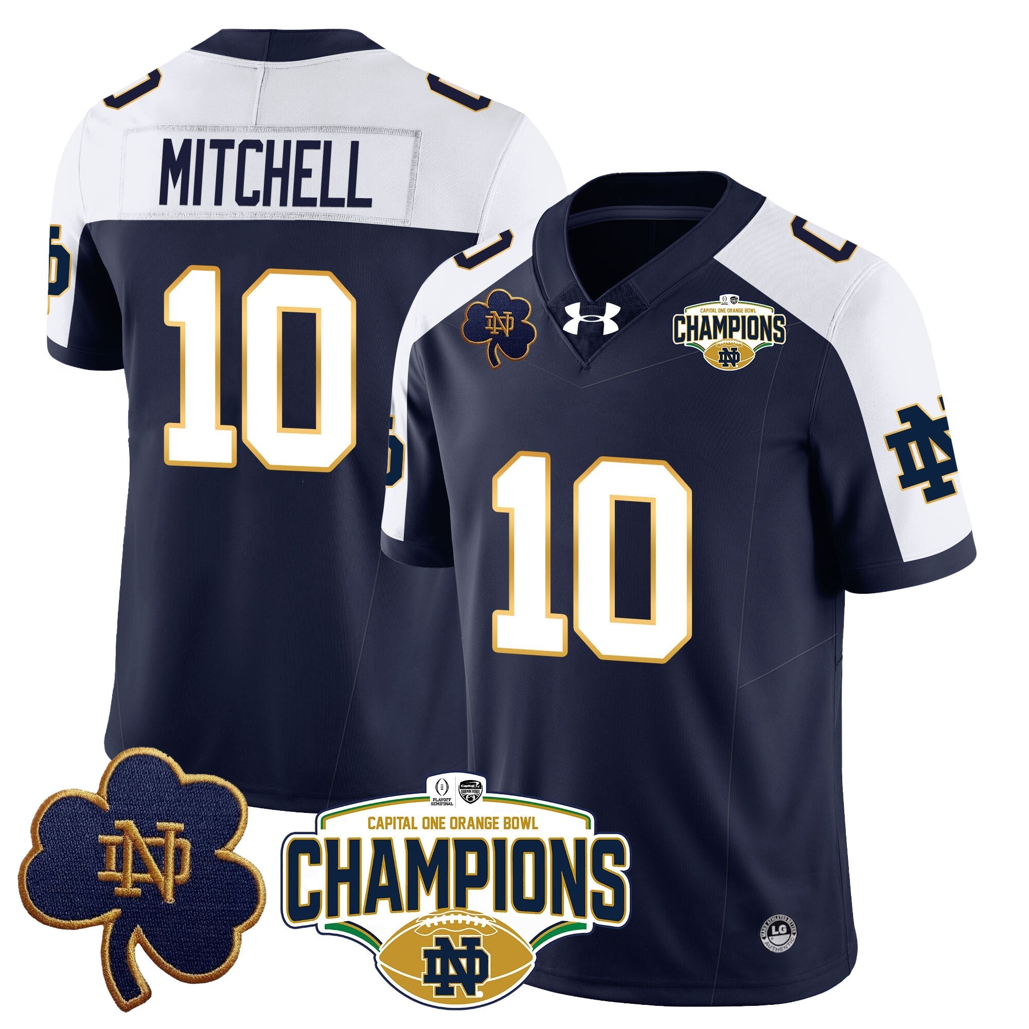 Men Notre Dame Fighting Irish 2025 Orange Bowl Champions Jersey N5 - All Stitched