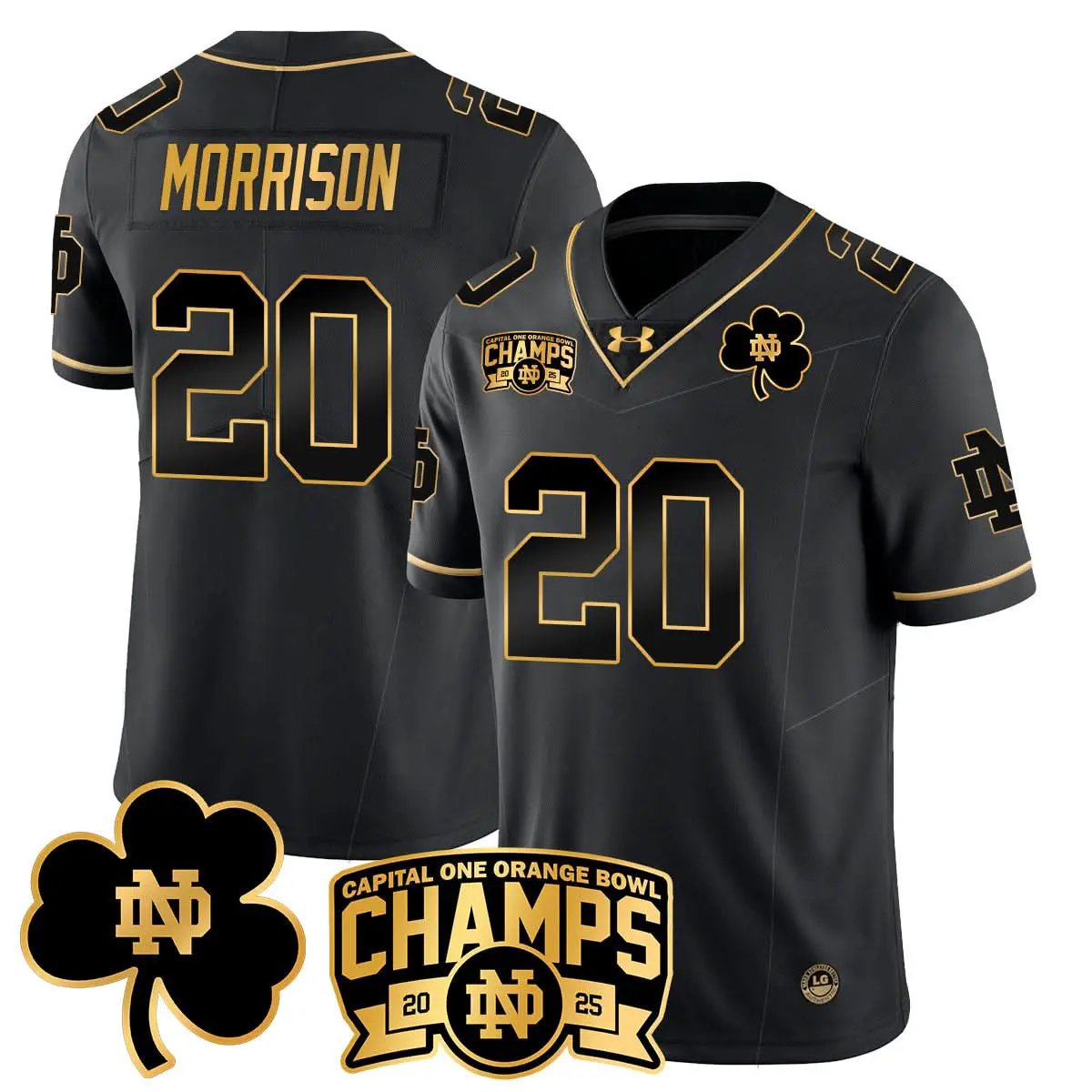 Men Notre Dame Fighting Irish 2025 Orange Bowl Champions Jersey N6 Football