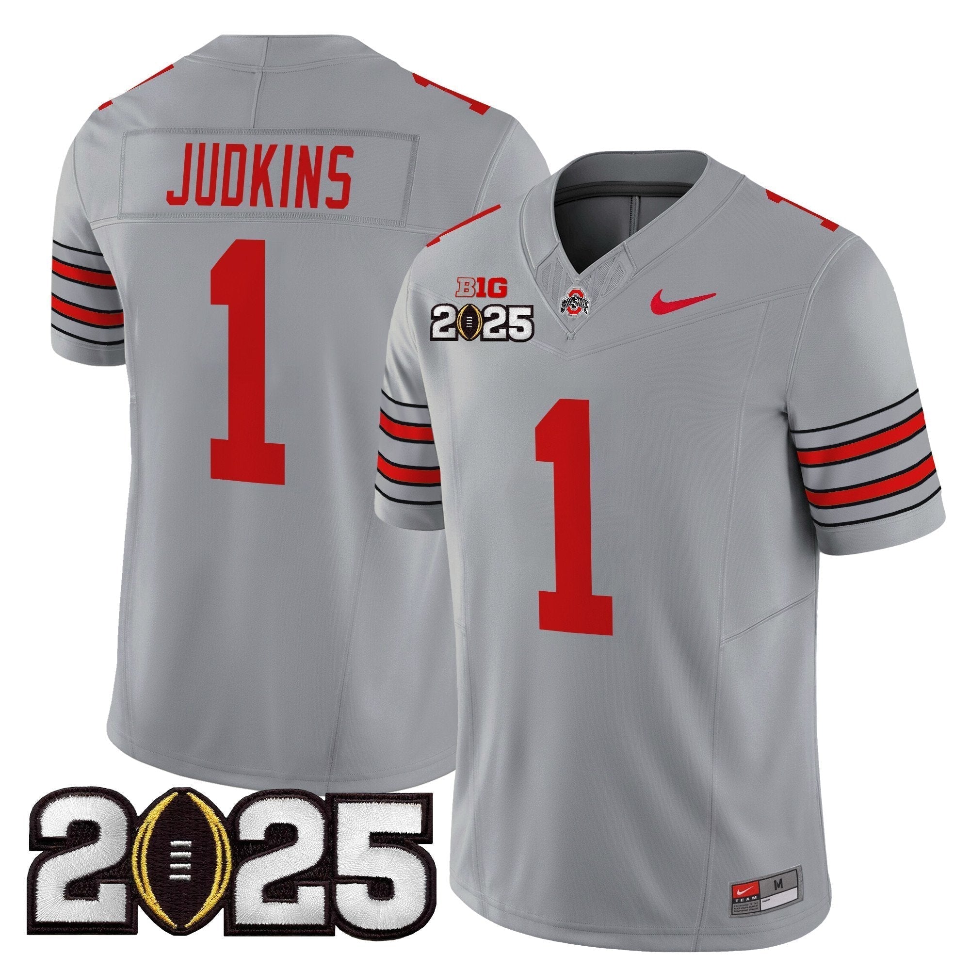 Men Ohio State Buckeyes 'Heritage Stripe' 2025 CFP Final Patch Vapor Limited Jersey - All Stitched
