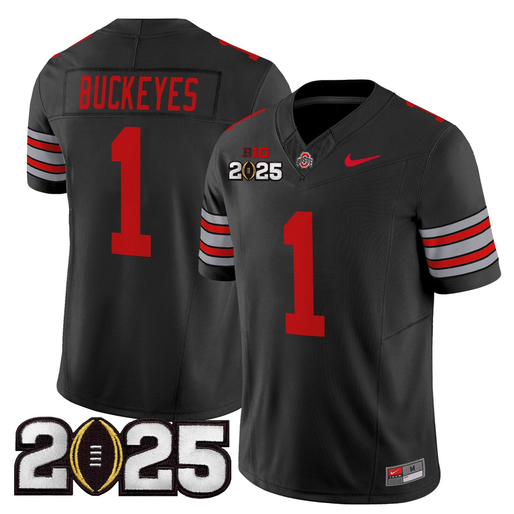 Men Ohio State Buckeyes 'Heritage Stripe' 2025 CFP Final Patch Vapor Limited Jersey - All Stitched
