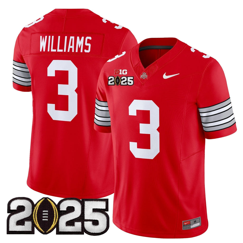 Men Ohio State Buckeyes 'Heritage Stripe' 2025 CFP Final Patch Vapor Limited Jersey - All Stitched
