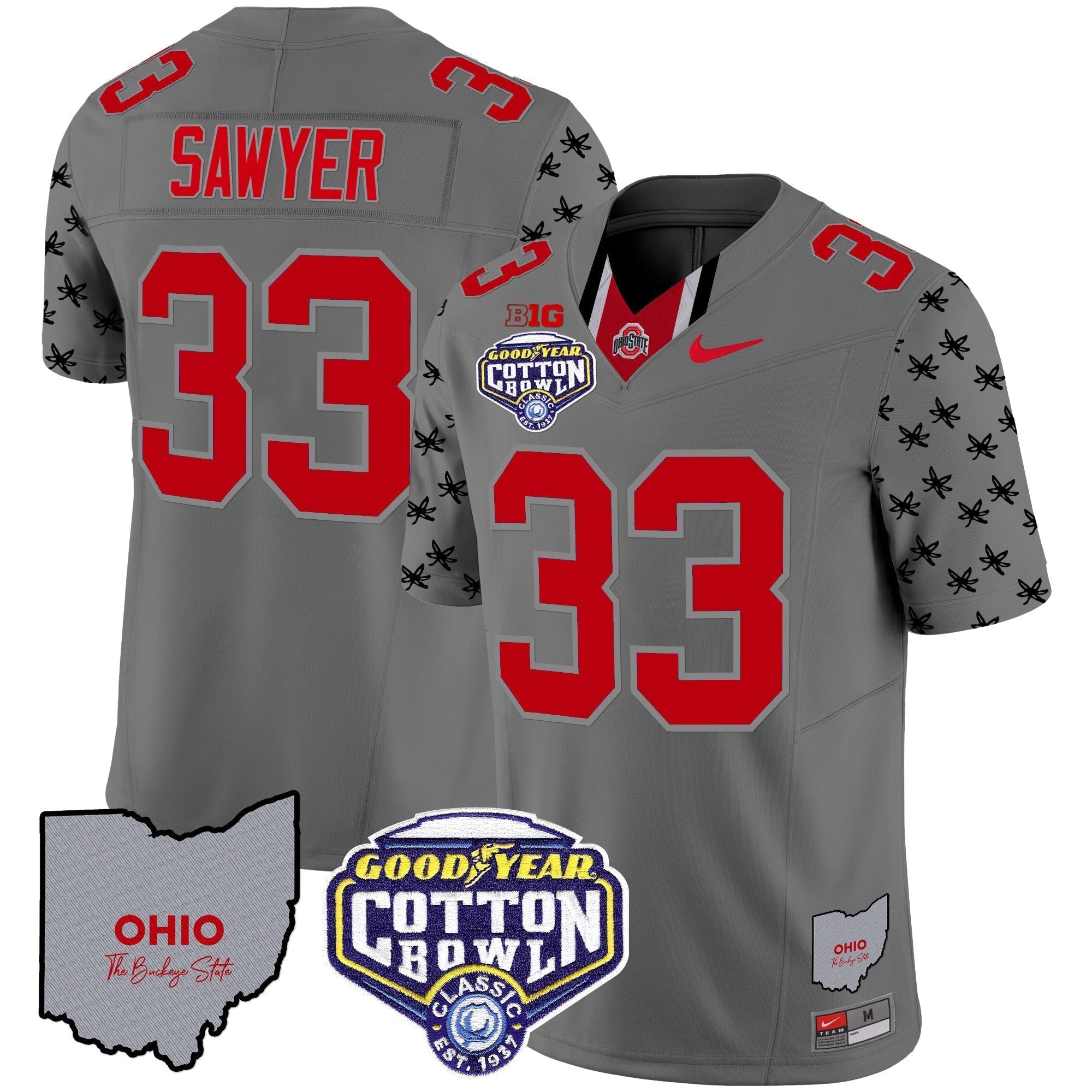 Men Ohio State Buckeyes Cotton Bowl Patch Vapor Limited Jersey - All Stitched