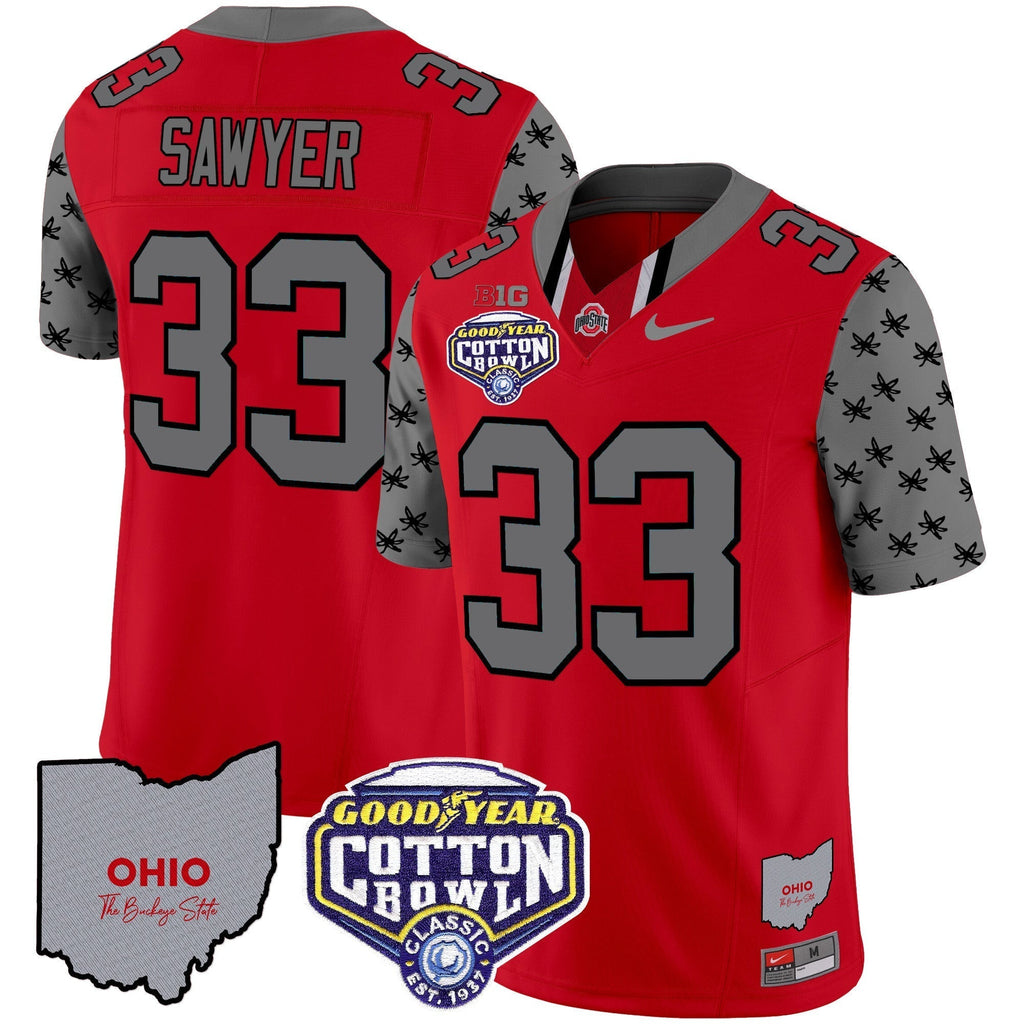Men Ohio State Buckeyes Cotton Bowl Patch Vapor Limited Jersey - All Stitched