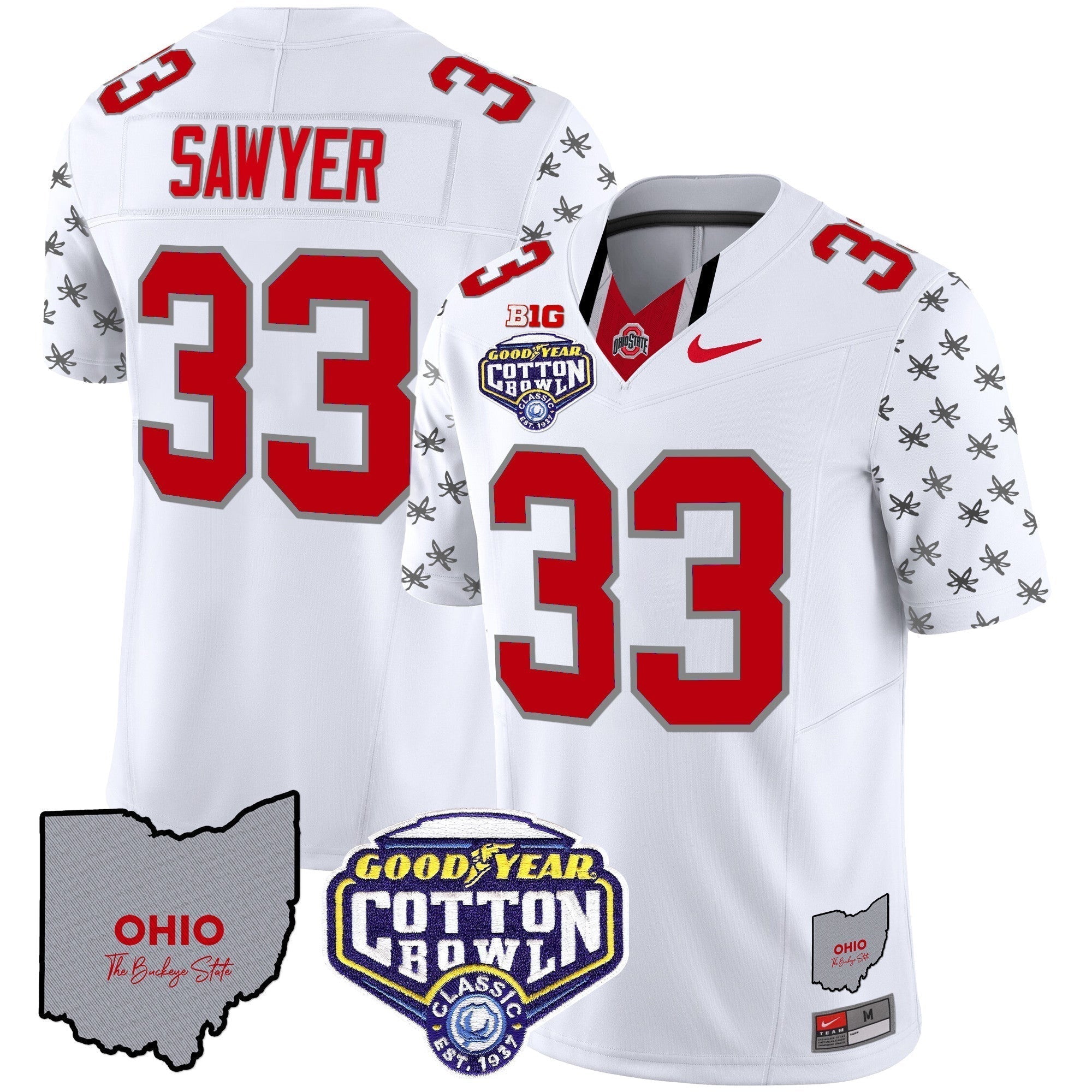 Men Ohio State Buckeyes Cotton Bowl Patch Vapor Limited Jersey - All Stitched