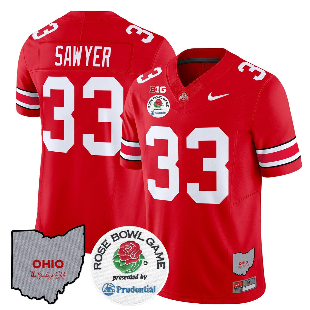 Men Ohio State Buckeyes Rose Bowl Vapor Limited Jersey V2 - All Stitched