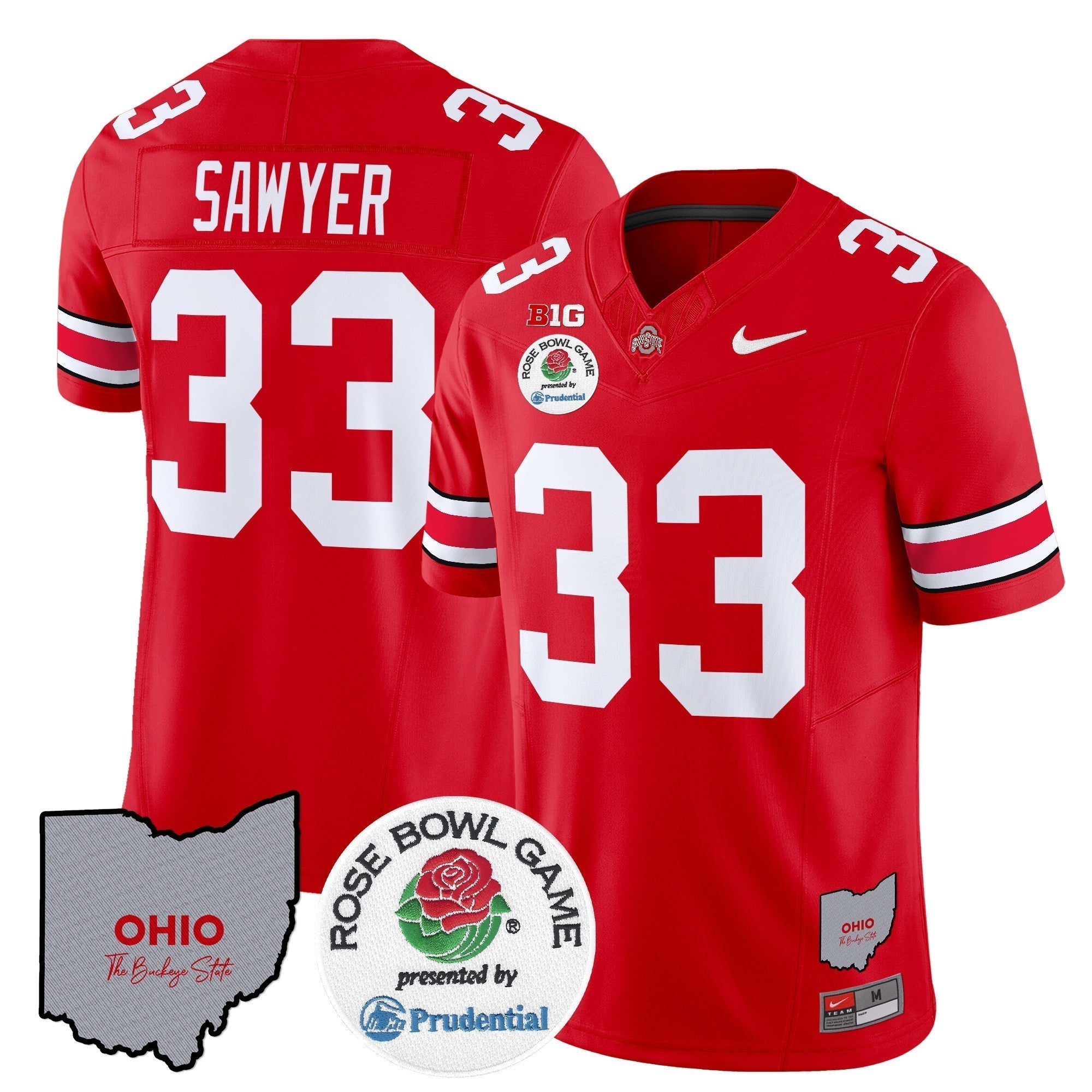 Men Ohio State Buckeyes Rose Bowl Vapor Limited Jersey V2 - All Stitched