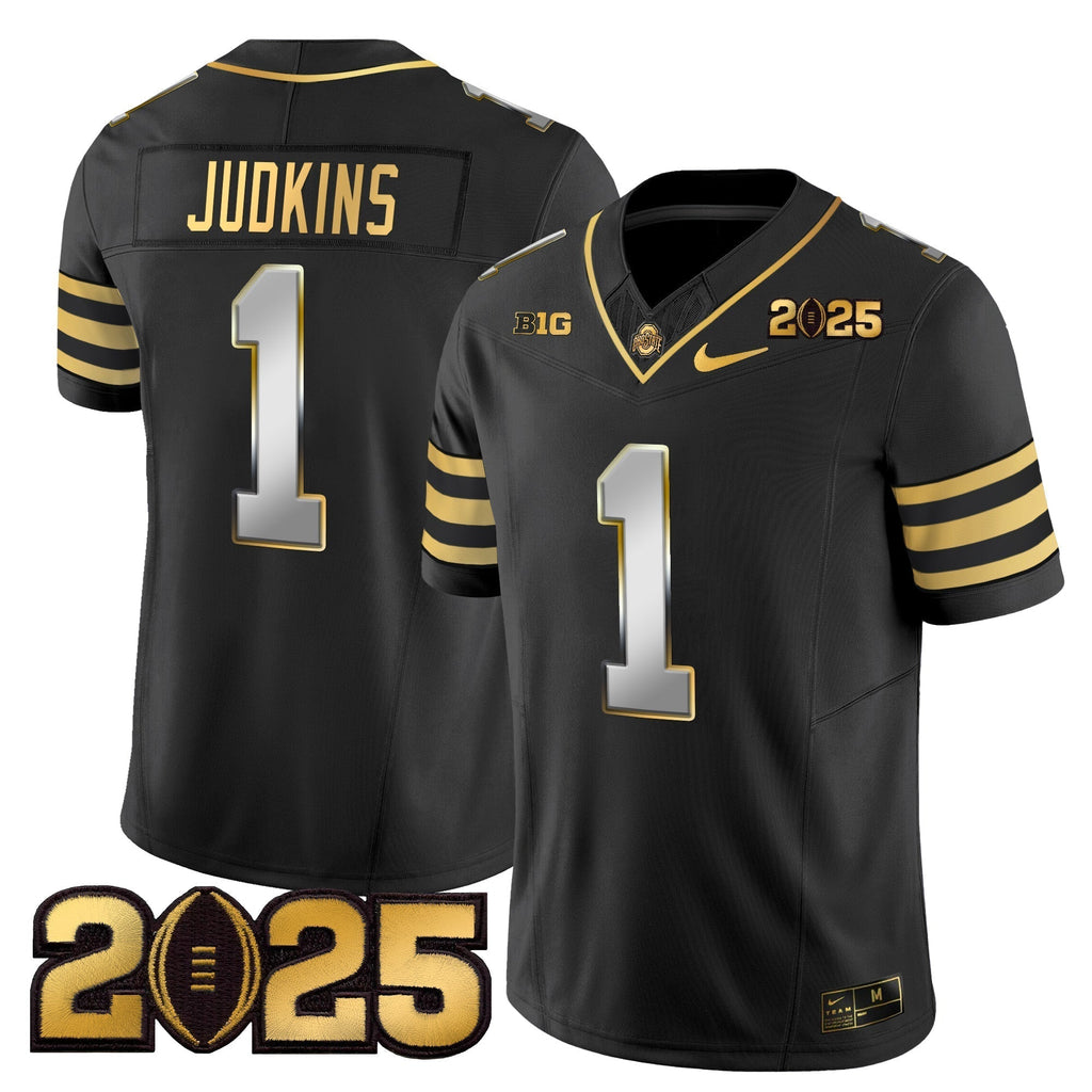 Men Ohio State Buckeyes 'Heritage Stripe' CFP Final Patch Gold Vapor Limited Jersey - All Stitched