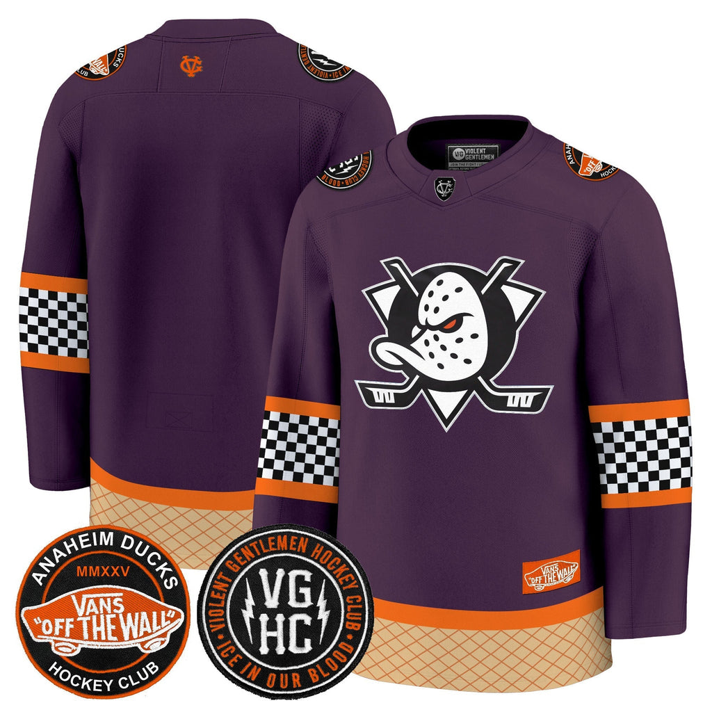 Men Anaheim Ducks Checkerboard 2025 Premium Jersey - All Stitched