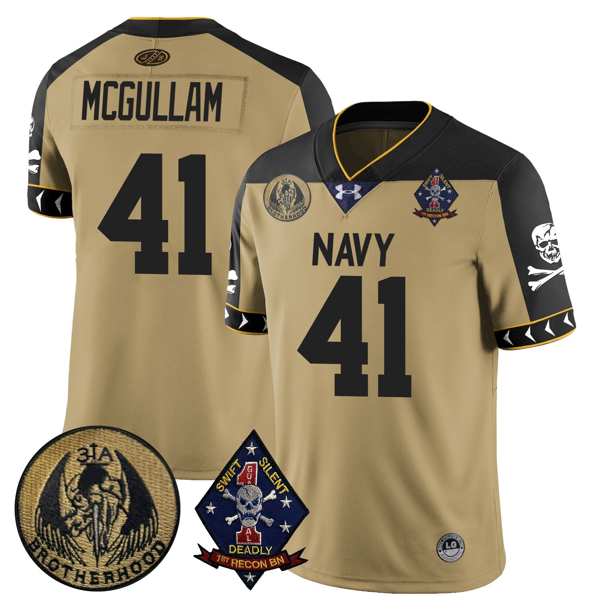 Men Navy Midshipmen Lacrosse Jolly Rogers Vapor Limited Jersey - All Stitched