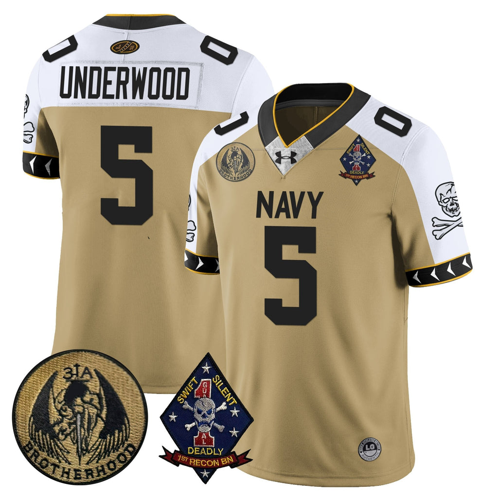 Men Navy Midshipmen Lacrosse Jolly Rogers Vapor Limited Jersey - All Stitched
