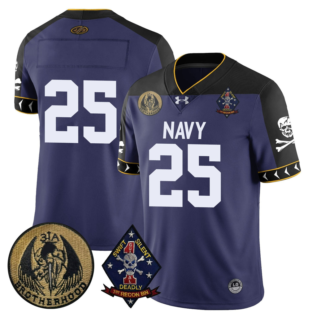Men Navy Midshipmen Lacrosse Jolly Rogers Vapor Limited Jersey - All Stitched