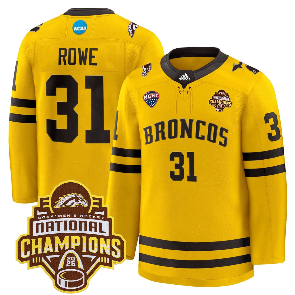 Men Western Michigan Broncos 2025 National Champions Patch Premium Jersey - All Stitched