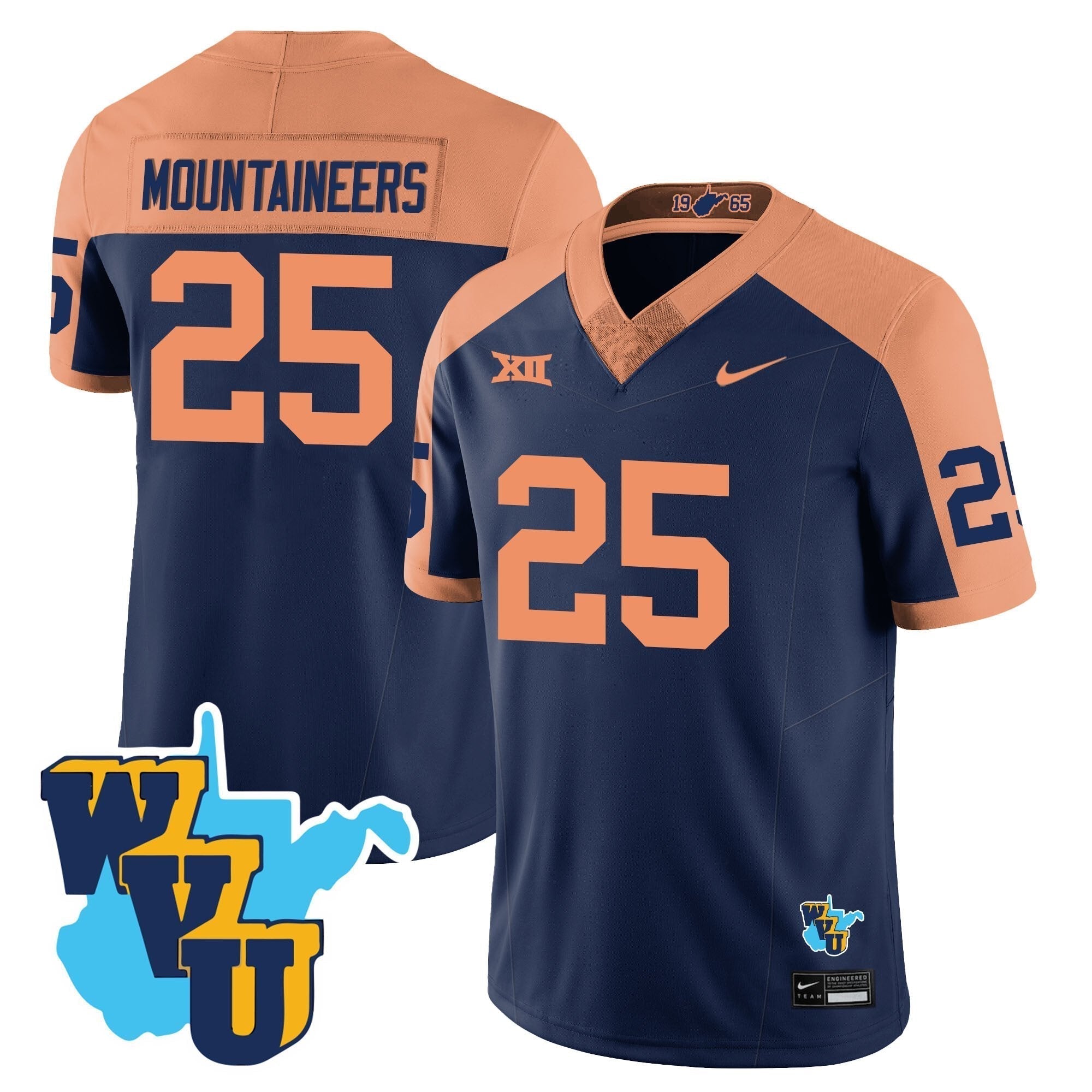 Men West Virginia Mountaineers 1965-2025 Throwback Jersey - All Stitched