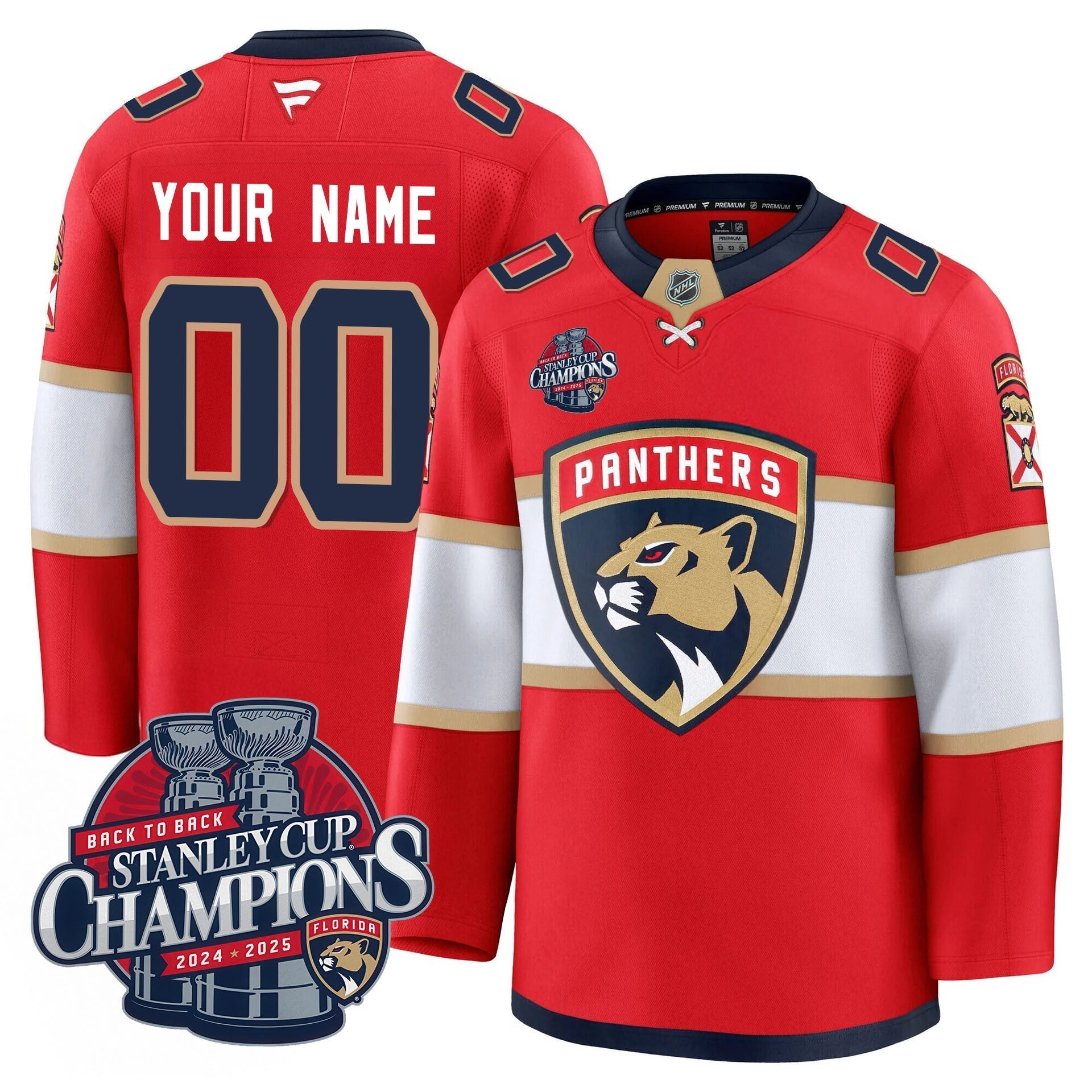Florida Panthers 2025 Stanley Cup B2B Champions Jersey N1 - All Stitched