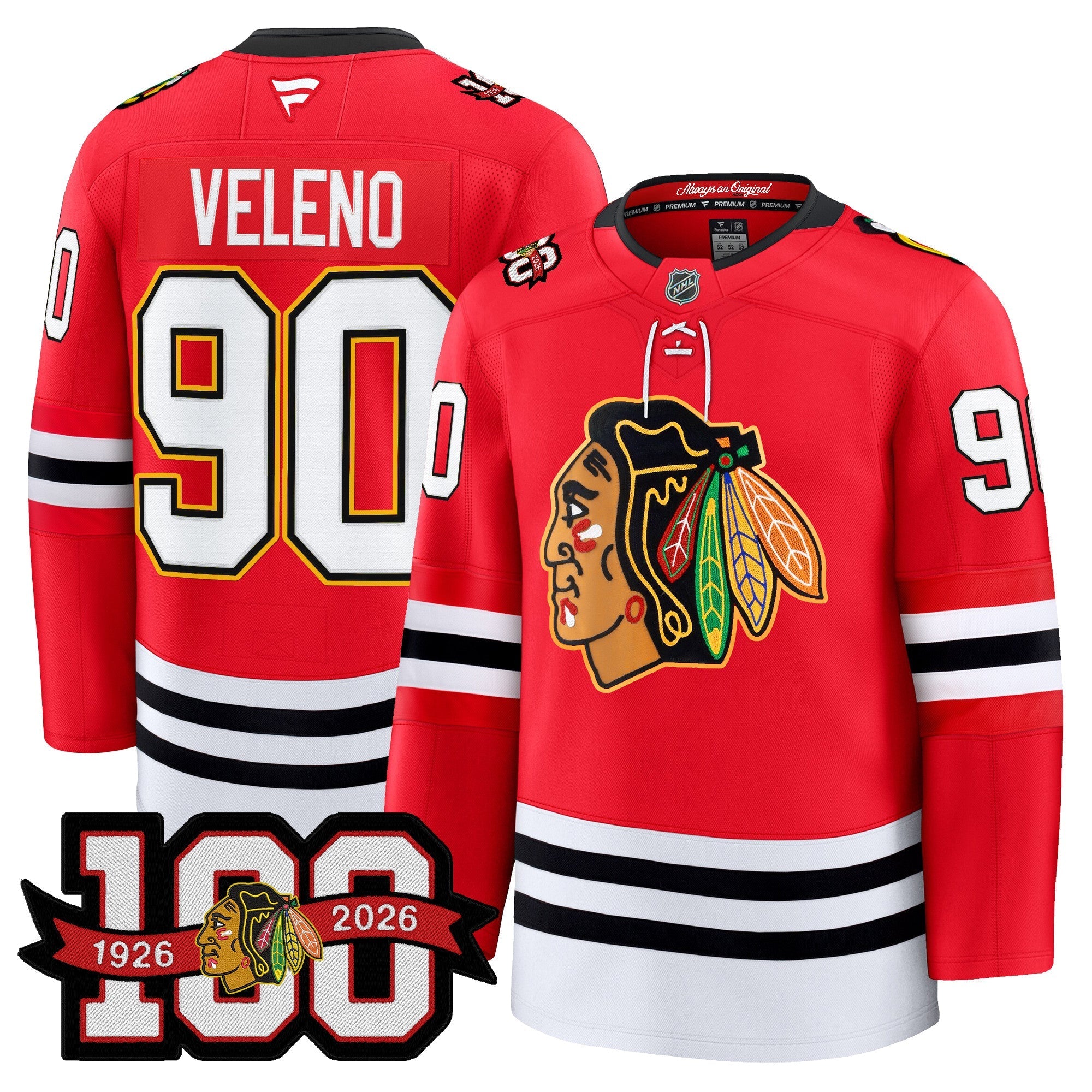 Chicago Blackhawks 100th Anniversary Premium Jersey - All Stitched