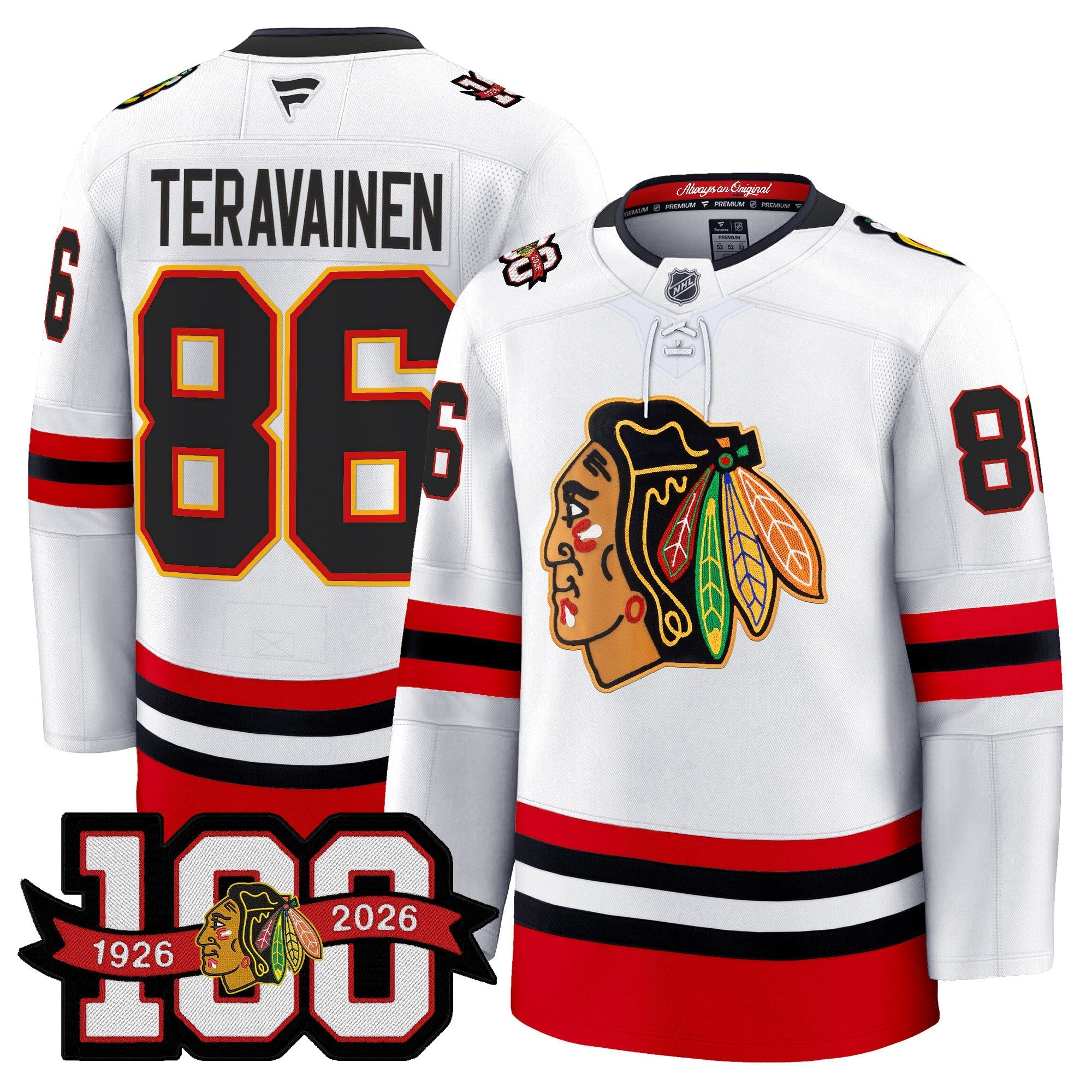 Chicago Blackhawks 100th Anniversary Premium Jersey - All Stitched