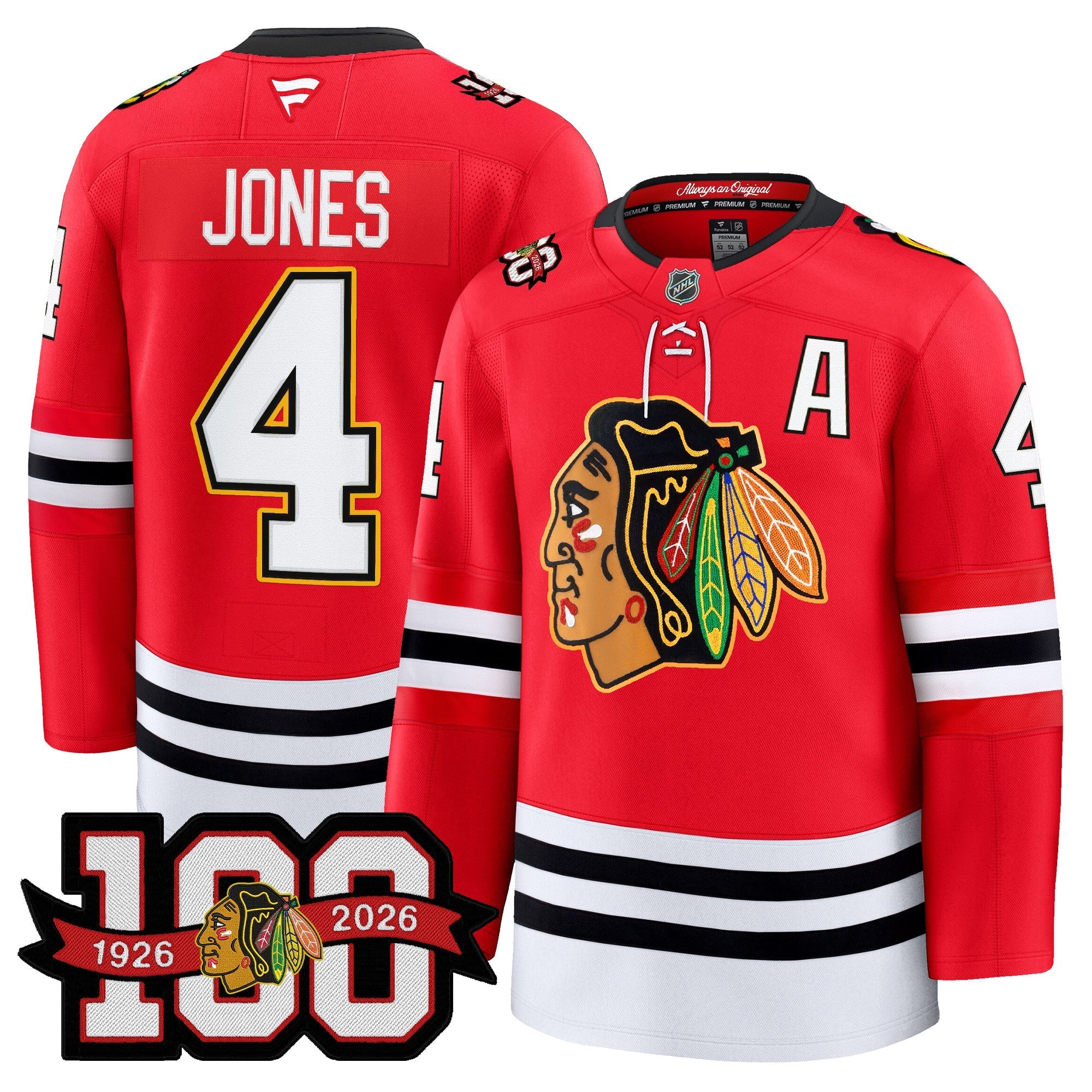 Chicago Blackhawks 100th Anniversary Premium Jersey - All Stitched