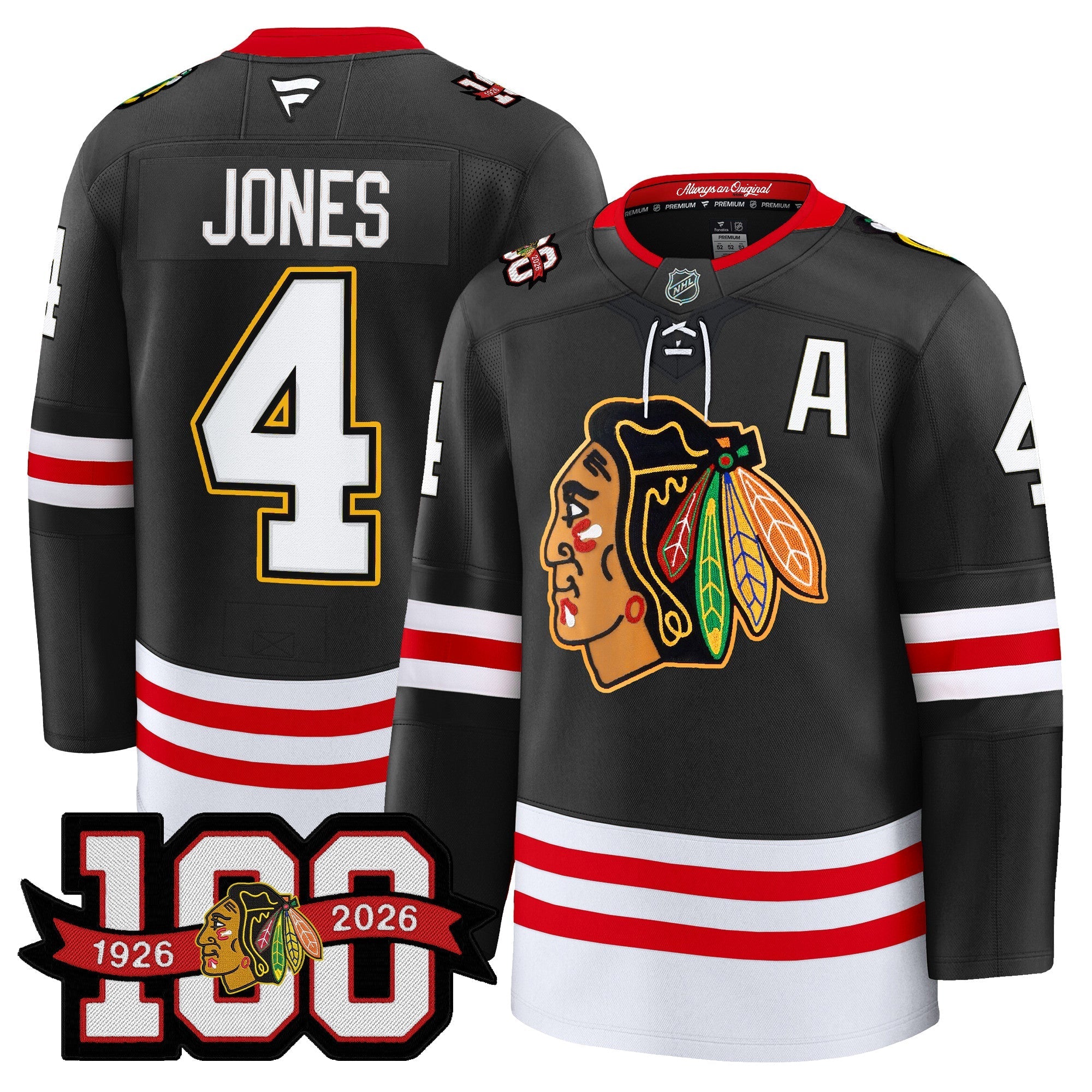 Chicago Blackhawks 100th Anniversary Premium Jersey - All Stitched