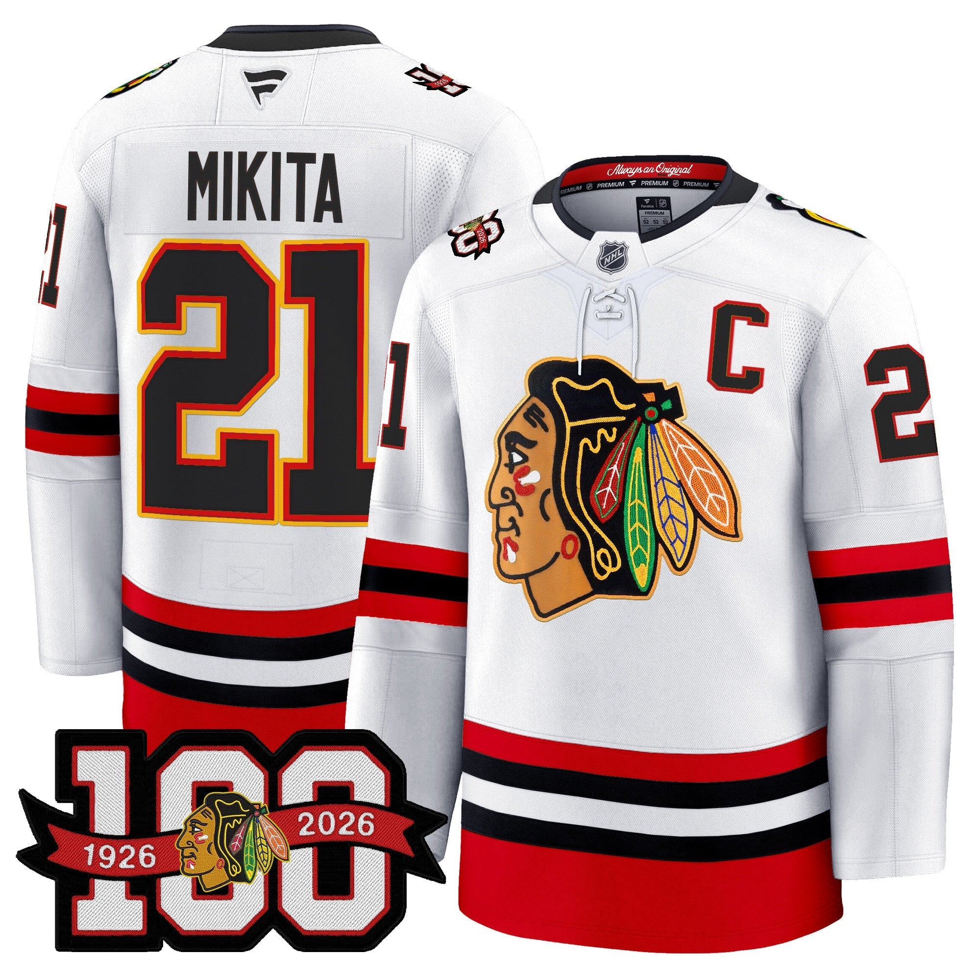 Chicago Blackhawks 100th Anniversary Premium Jersey - All Stitched