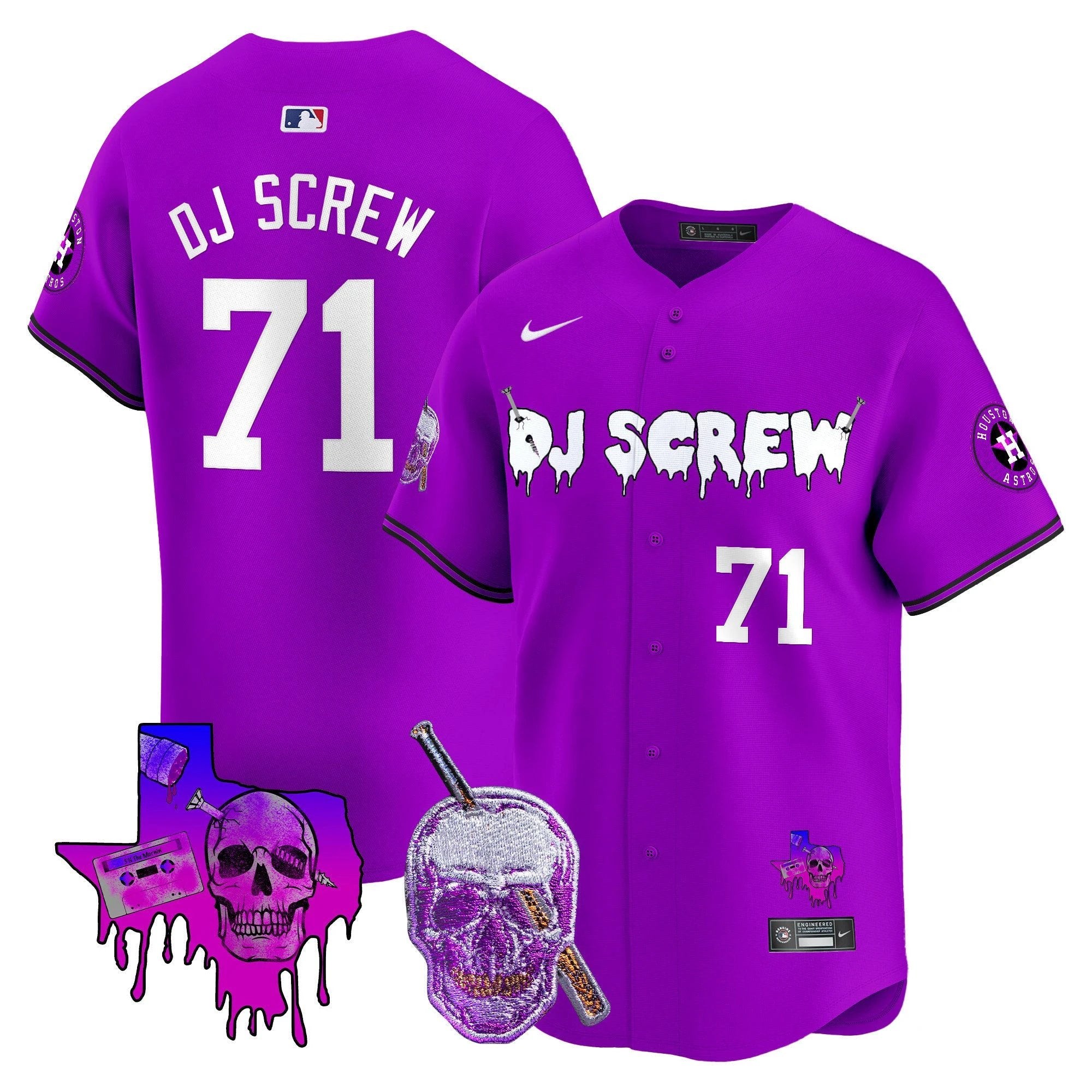 Men Houston Astros DJ Screw Vapor Premier Limited Jersey - All Stitched