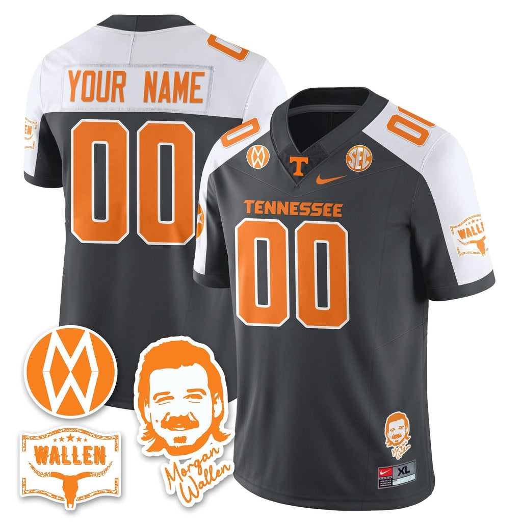 Custom Tennessee Volunteers Jersey Name, Number Morgan Wallen 2025 All Stitched