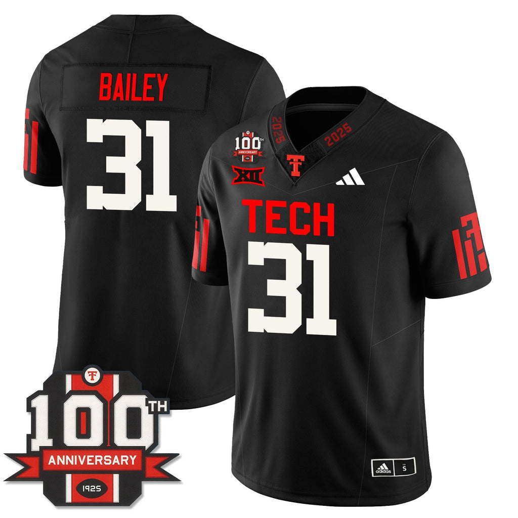 Texas Tech Football 100th Anniversary Jersey - All Stitched