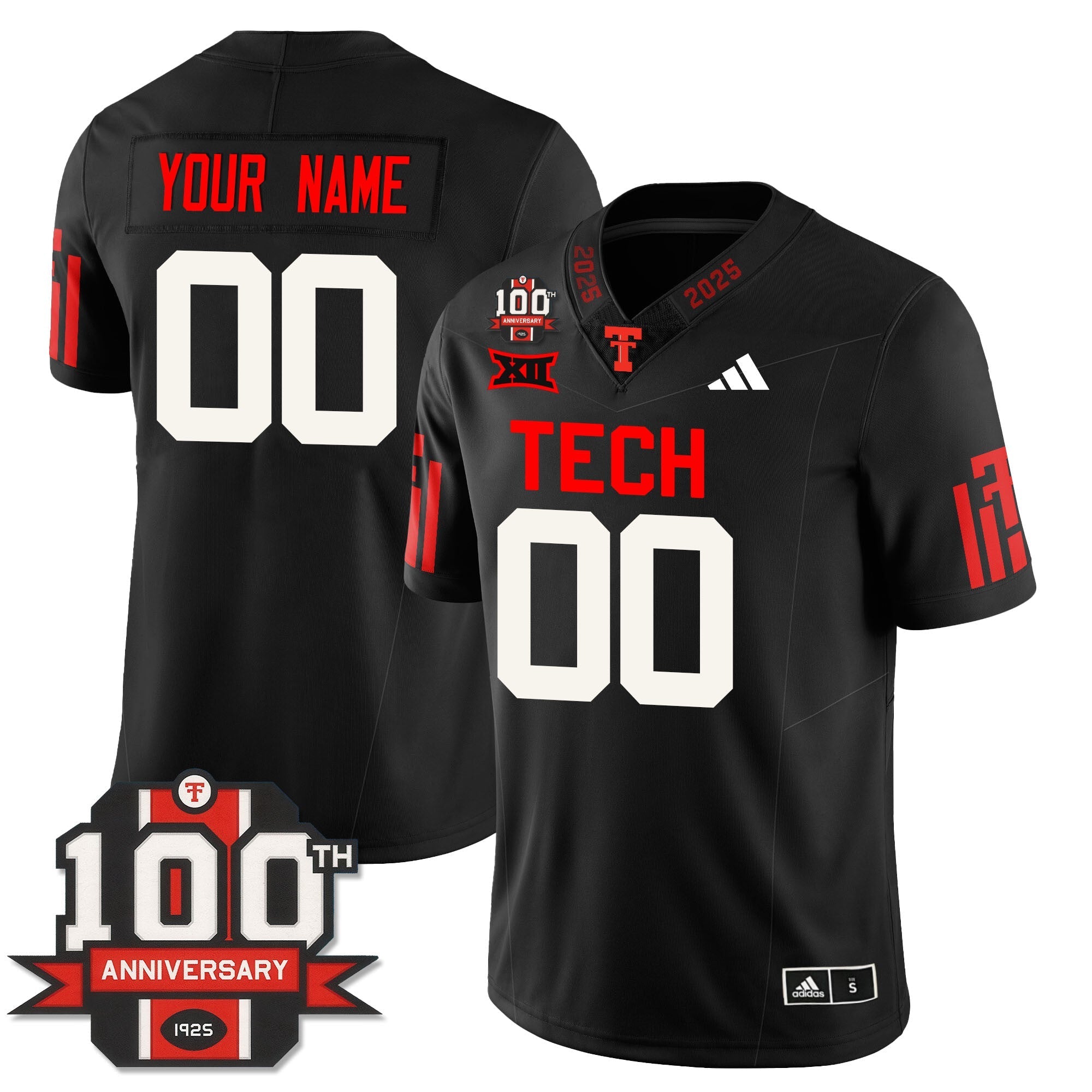 Texas Tech Football 100th Anniversary Jersey - All Stitched