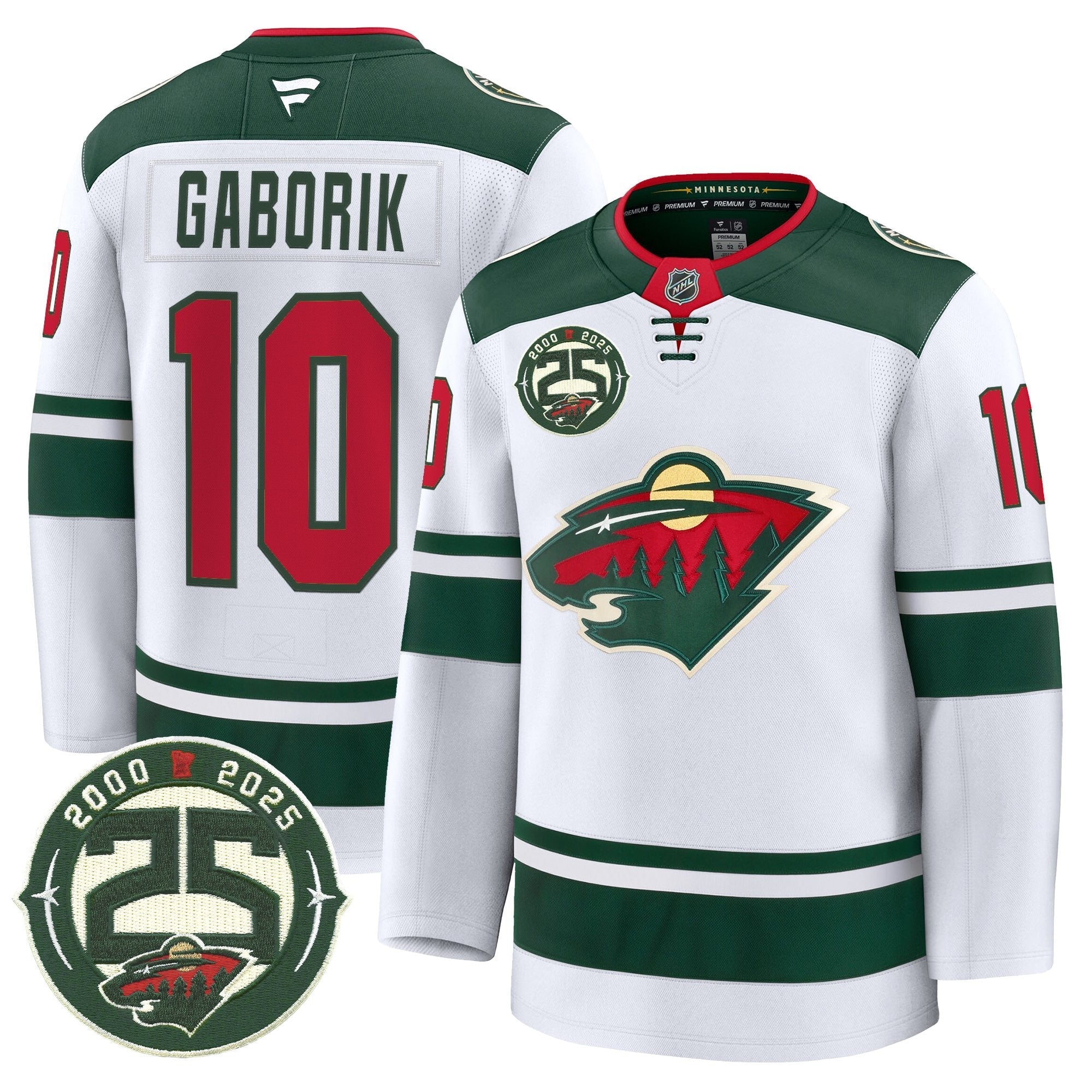 Minnesota Wild 25th Anniversary Patch Premium Jersey - All Stitched