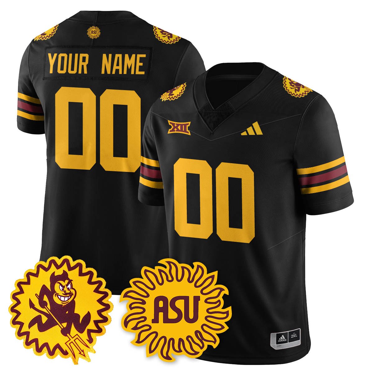 Arizona State Sun Devils 1975 Throwback Uniform - All Stitched
