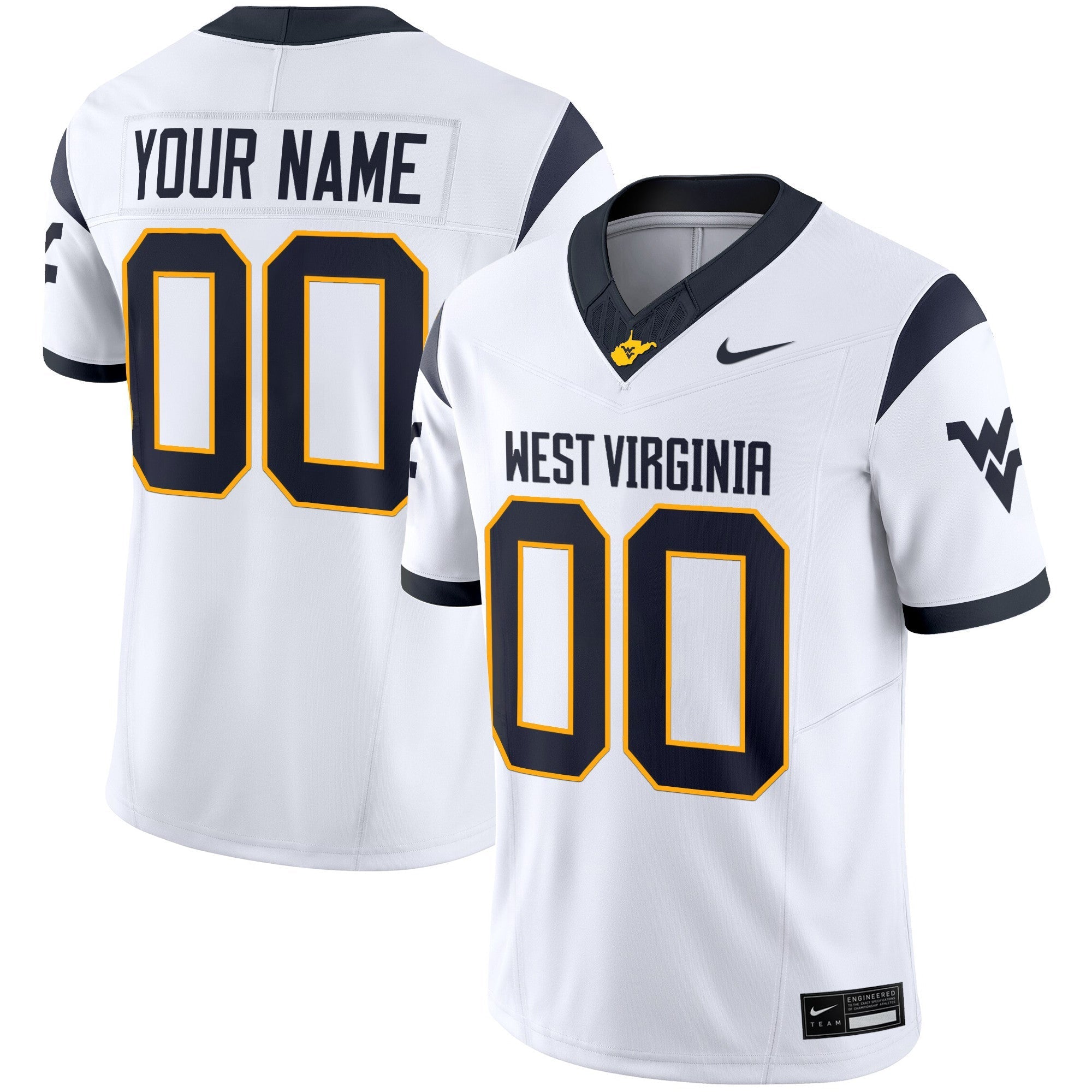West Virginia Mountaineers 2025 Vapor Limited Custom Jersey - All Stitched
