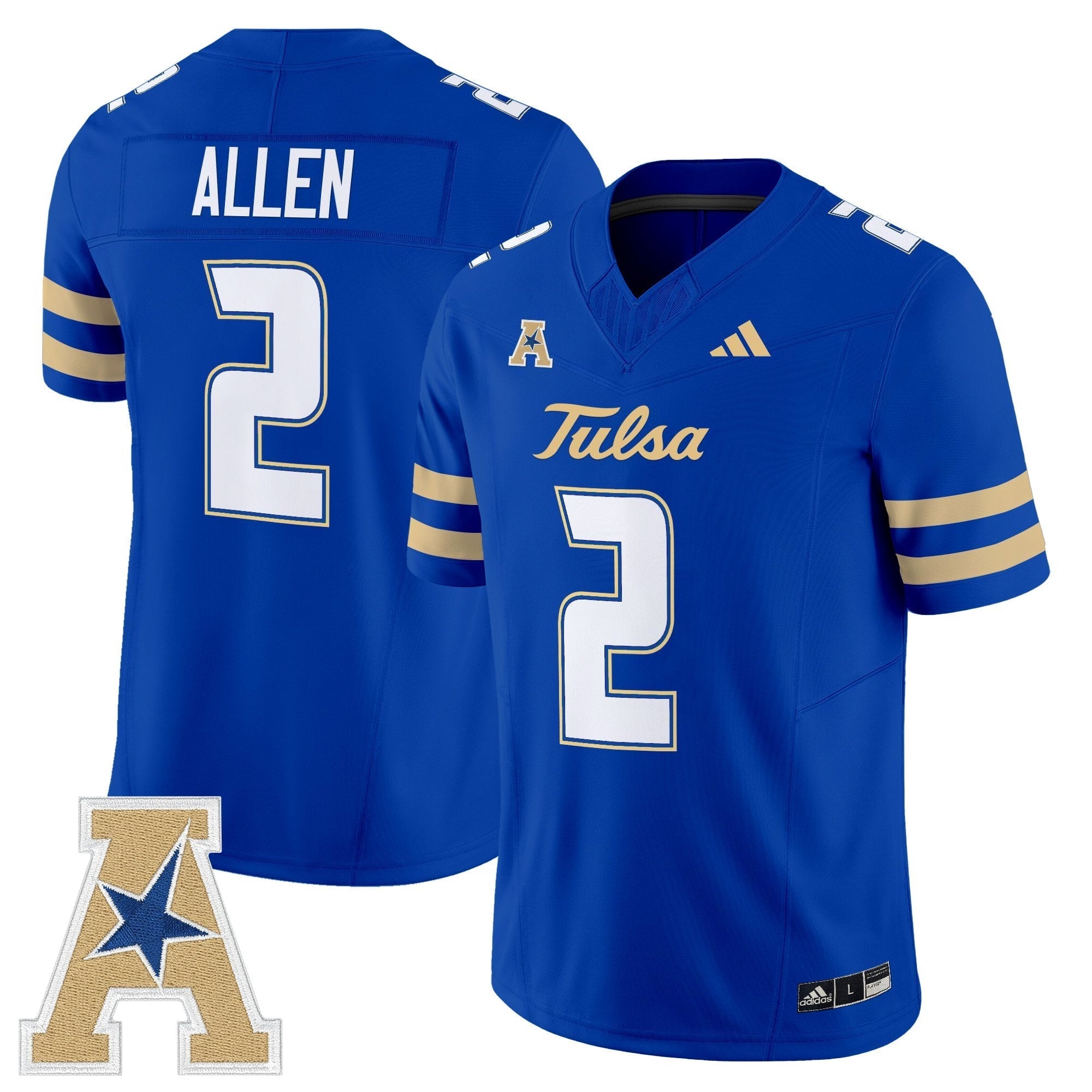 Tulsa Golden Hurricane 2025 Vapor Limited Jersey - All Stitched