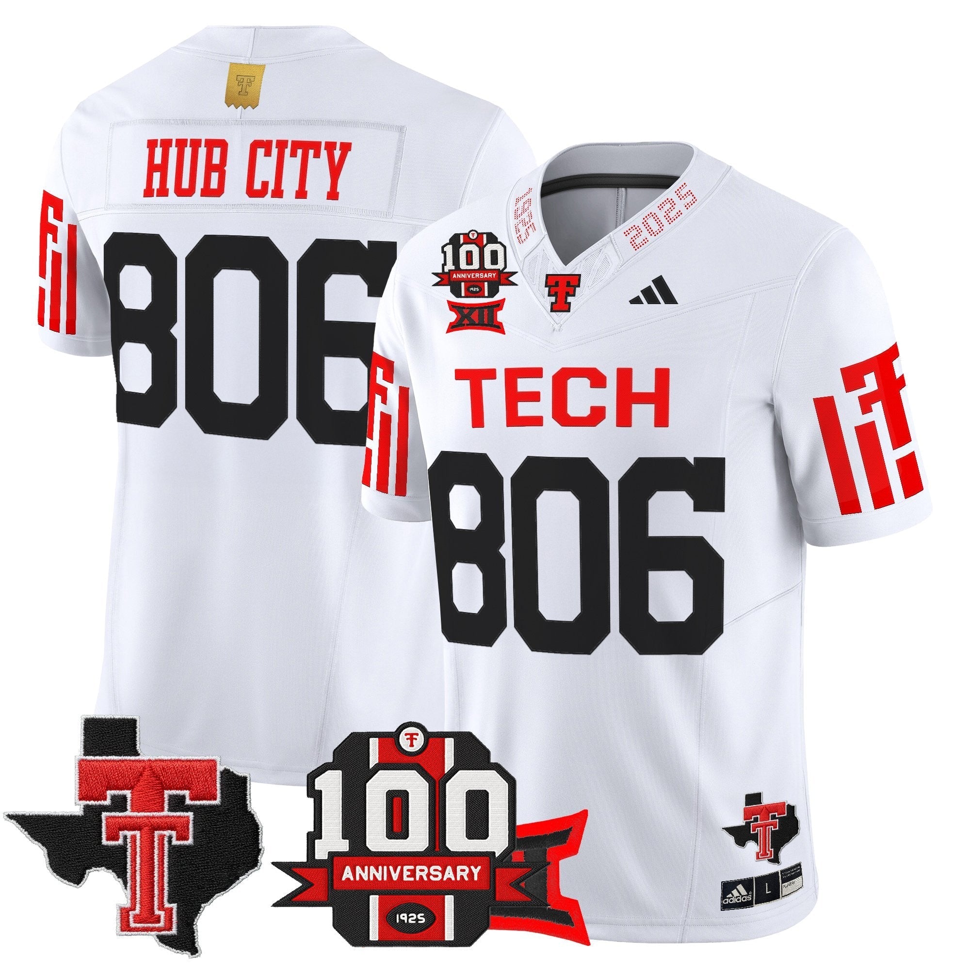 Texas Tech Red Raiders 2025 Vapor Limited Jersey - 100th Anniversary & Texas Patch - All Stitched