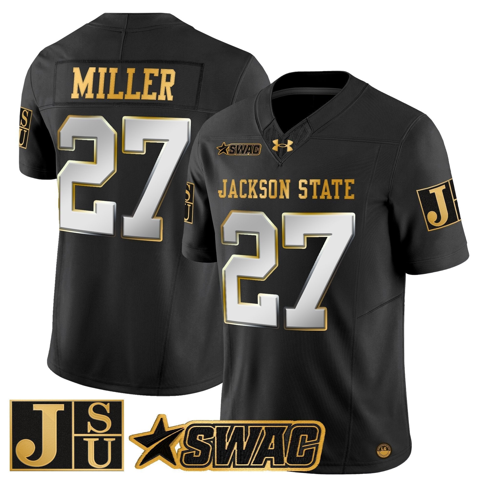 Jackson State Tigers 2025 Gold Vapor Limited Jersey - All Stitched