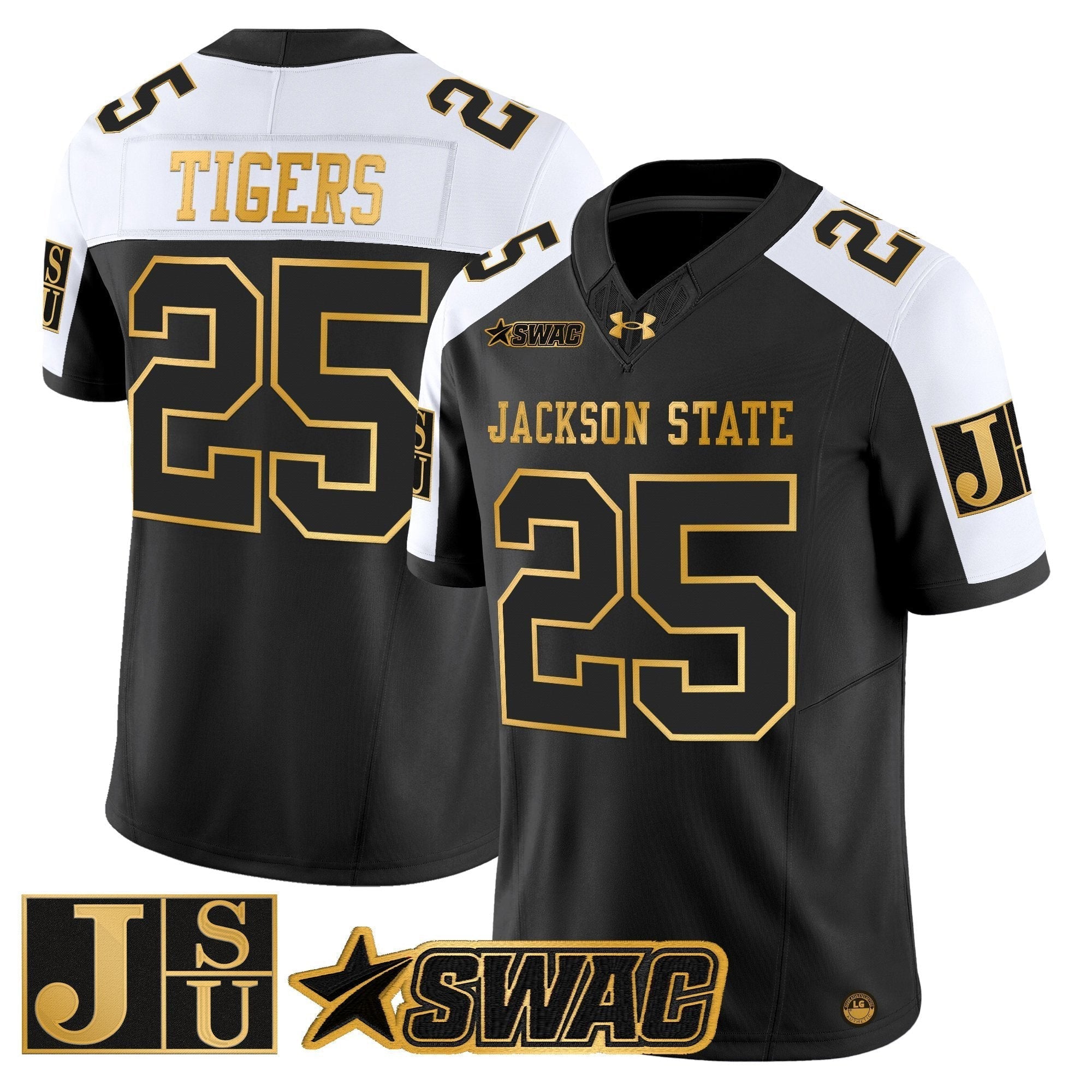 Jackson State Tigers 2025 Gold Vapor Limited Jersey - All Stitched
